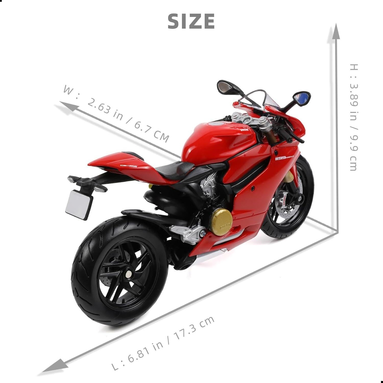 Modelo Motocicleta 1:12 Ducati 1199 Panigale Diecast Rojo