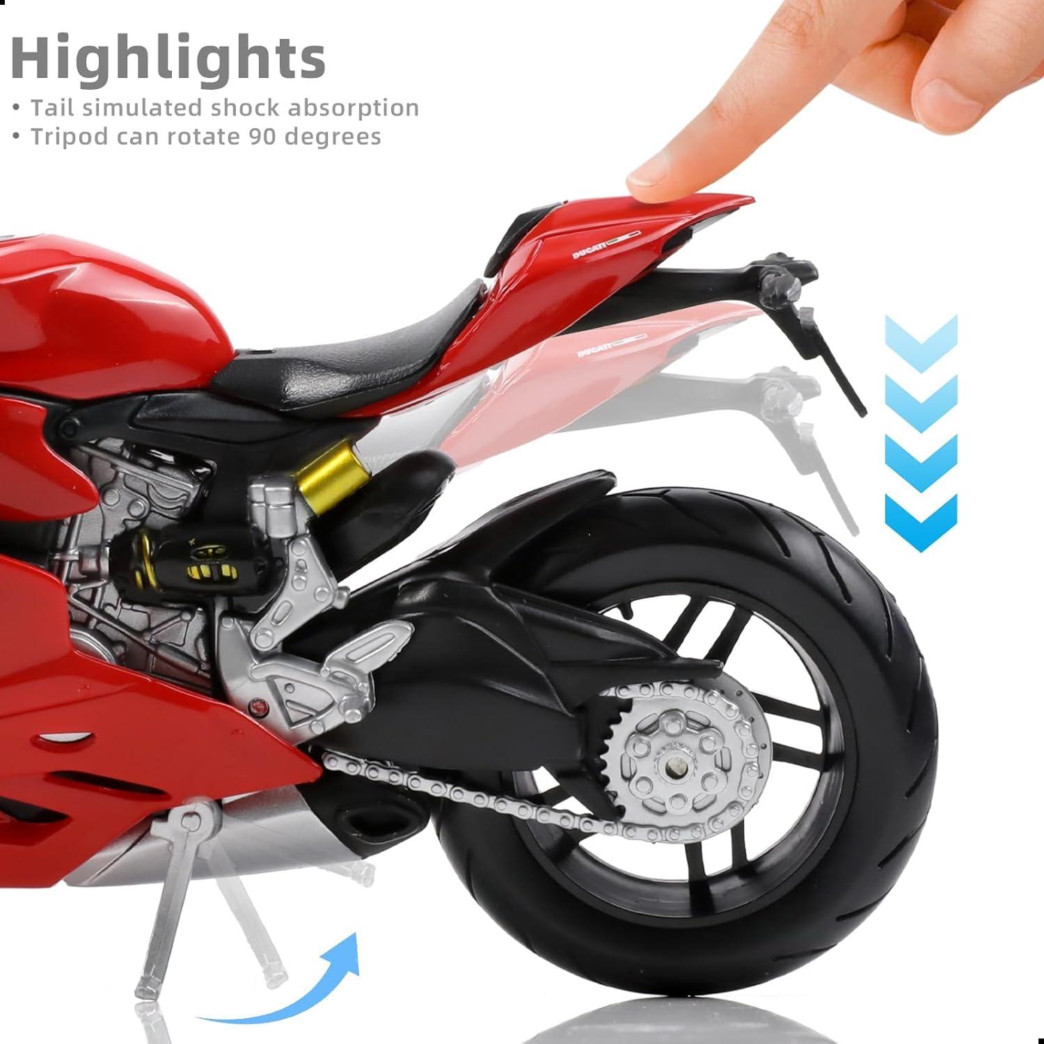 Modelo Motocicleta 1:12 Ducati 1199 Panigale Diecast Rojo