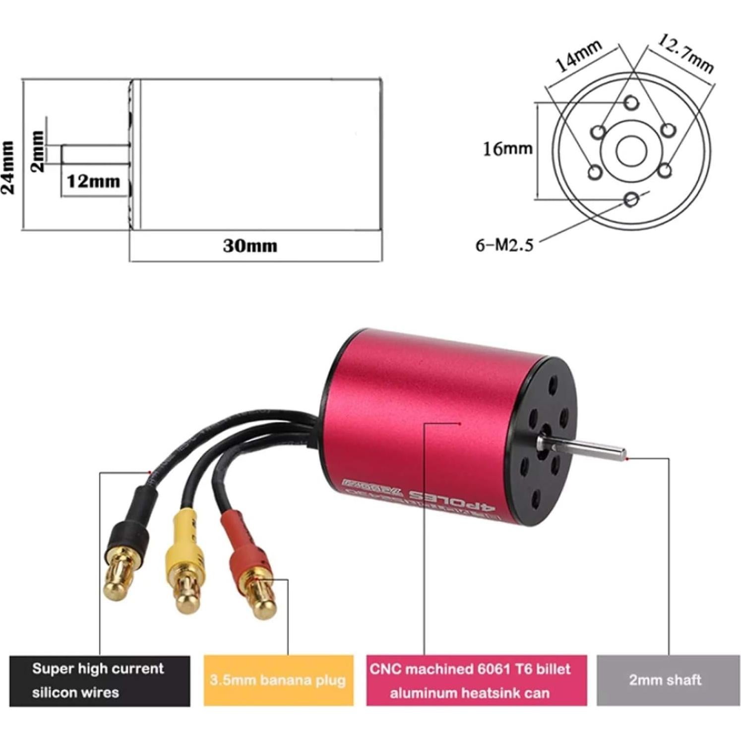 Combo Motor Sin Escobillas GoolRC S2430 7200KV + ESC 25A + Servo 2.2kg