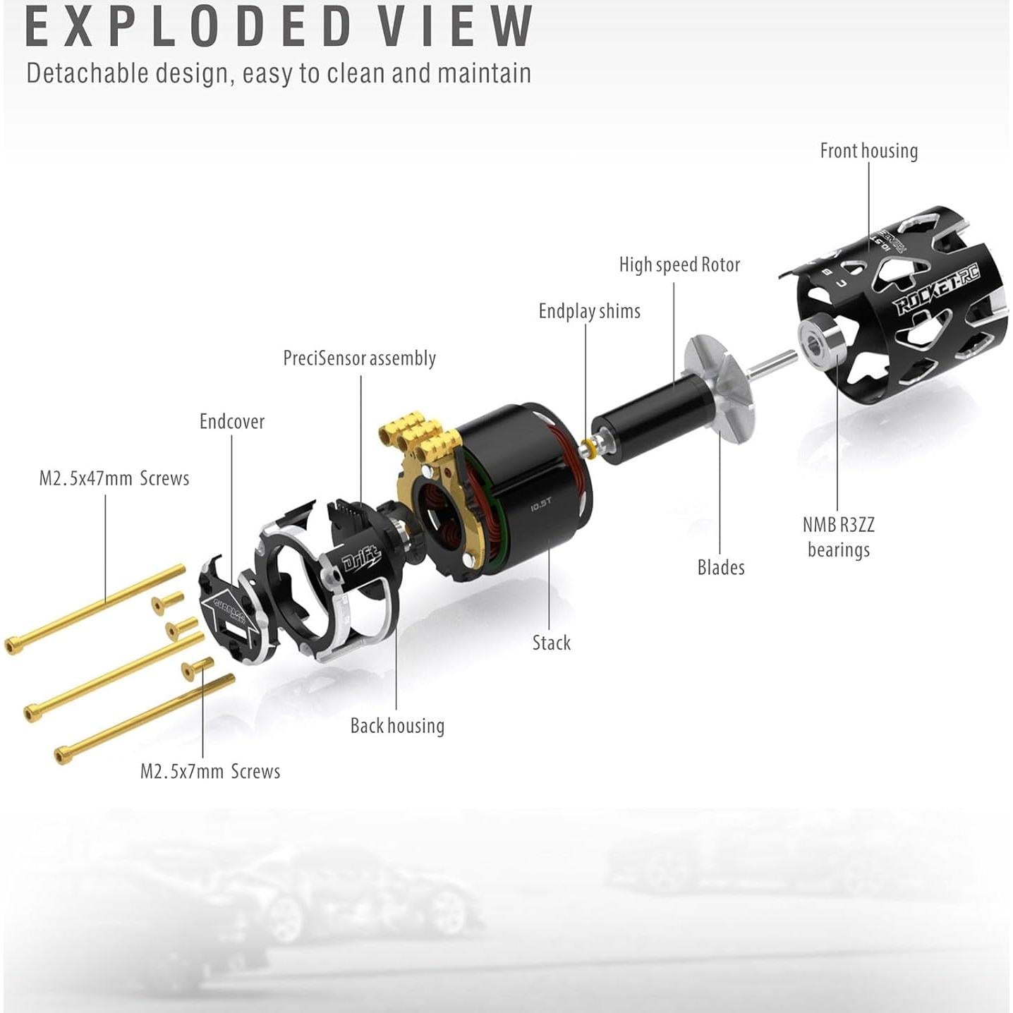 Motor Sin Escobillas Thunder Power 540 Drift 13.5T RC 1/10