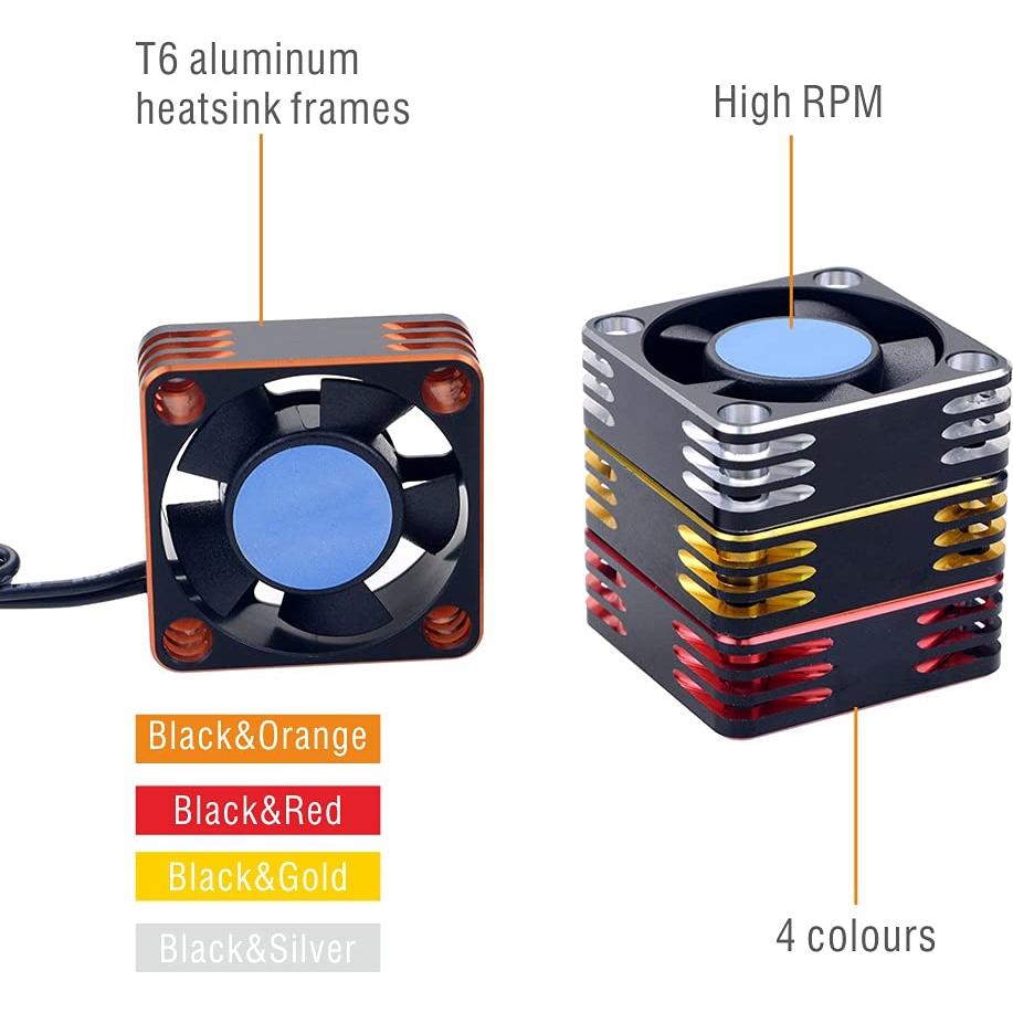 Ventilador de Enfriamiento RC KingVal 30x30mm 28000RPM Negro-Rojo