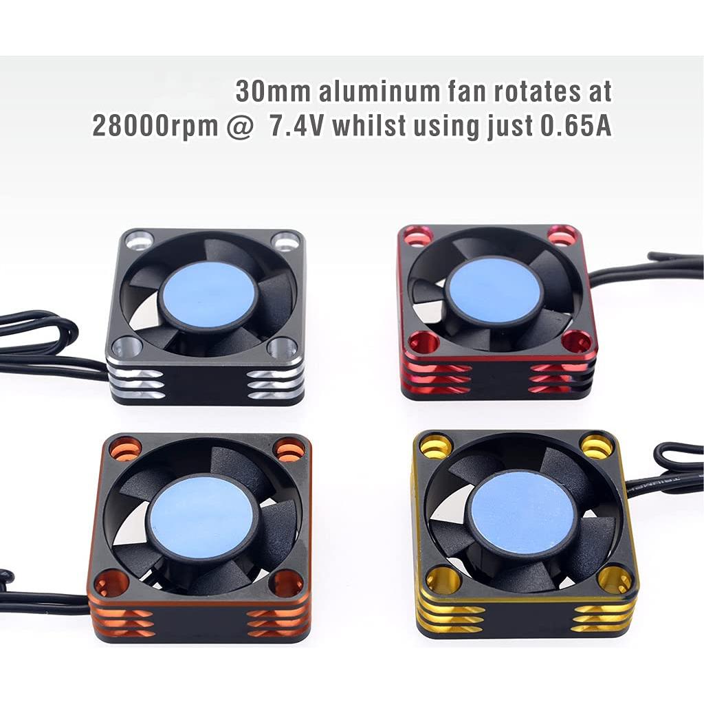 Ventilador de Enfriamiento RC KingVal 30x30mm 28000RPM Negro-Rojo