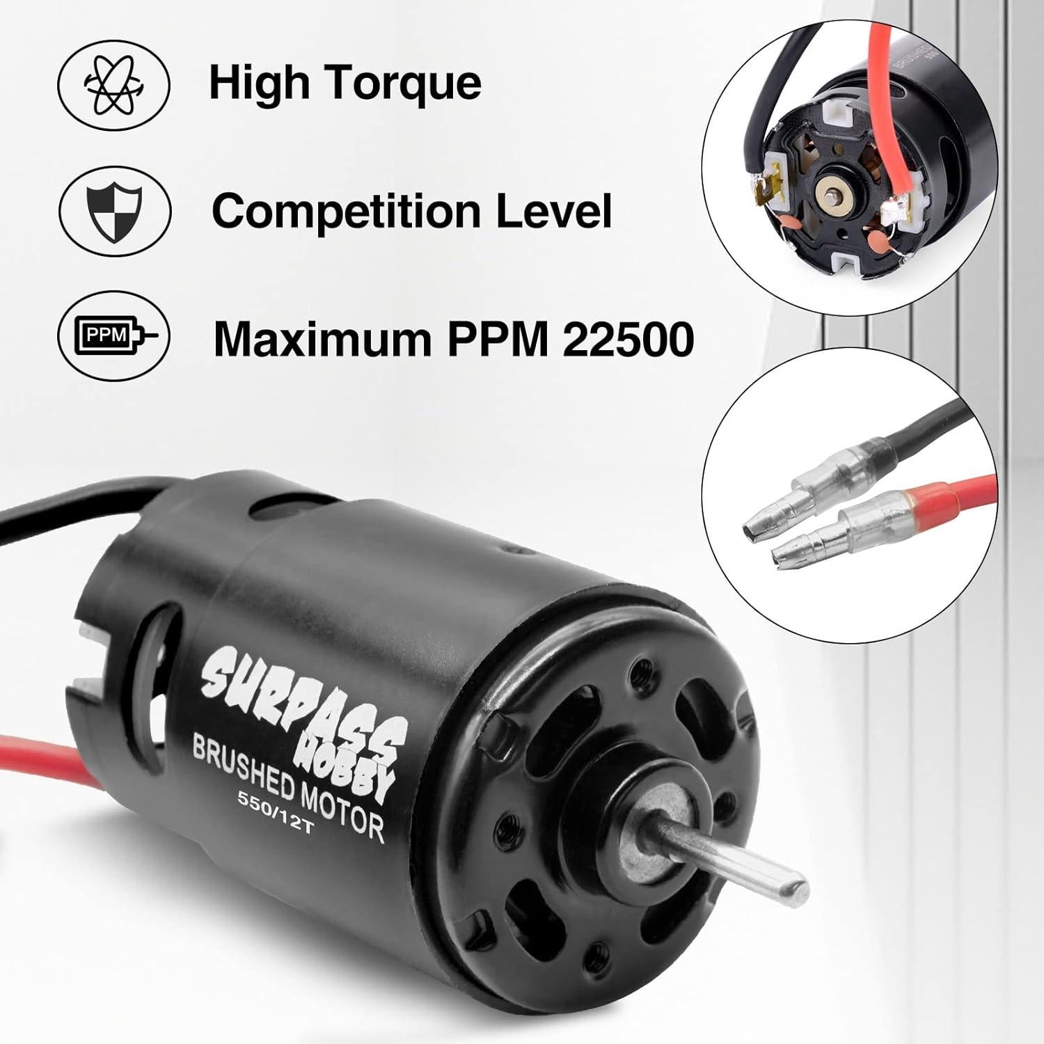 Motor 550 12T y ESC 80A OGRC para Camiones RC 1/10