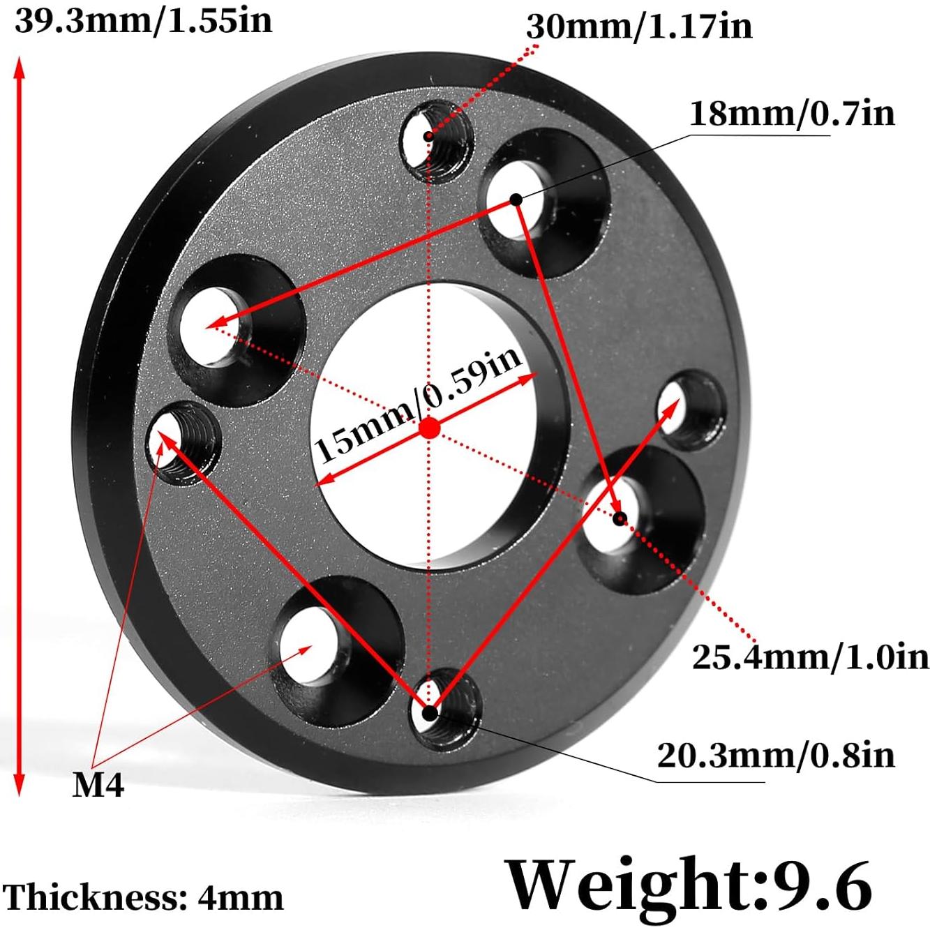 Adaptador de Motor Hobbywing AXE 4274 R3 25.4mm a 30mm Aluminio