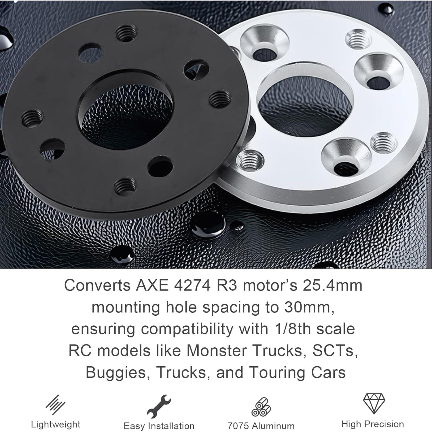 Adaptador de Motor Hobbywing AXE 4274 R3 25.4mm a 30mm Aluminio