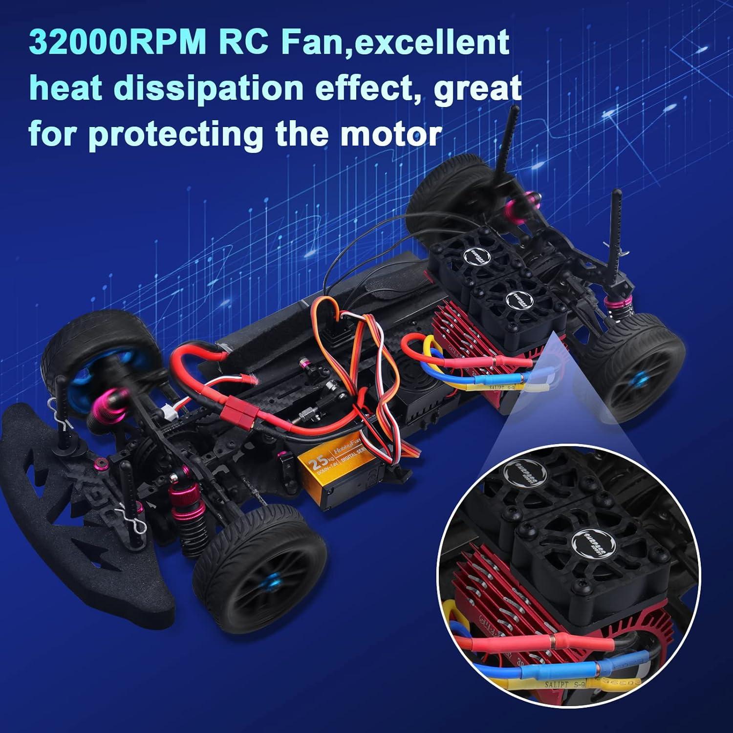 Ventiladores Dobles de Enfriamiento ARRAROWN 28mm para Motor RC