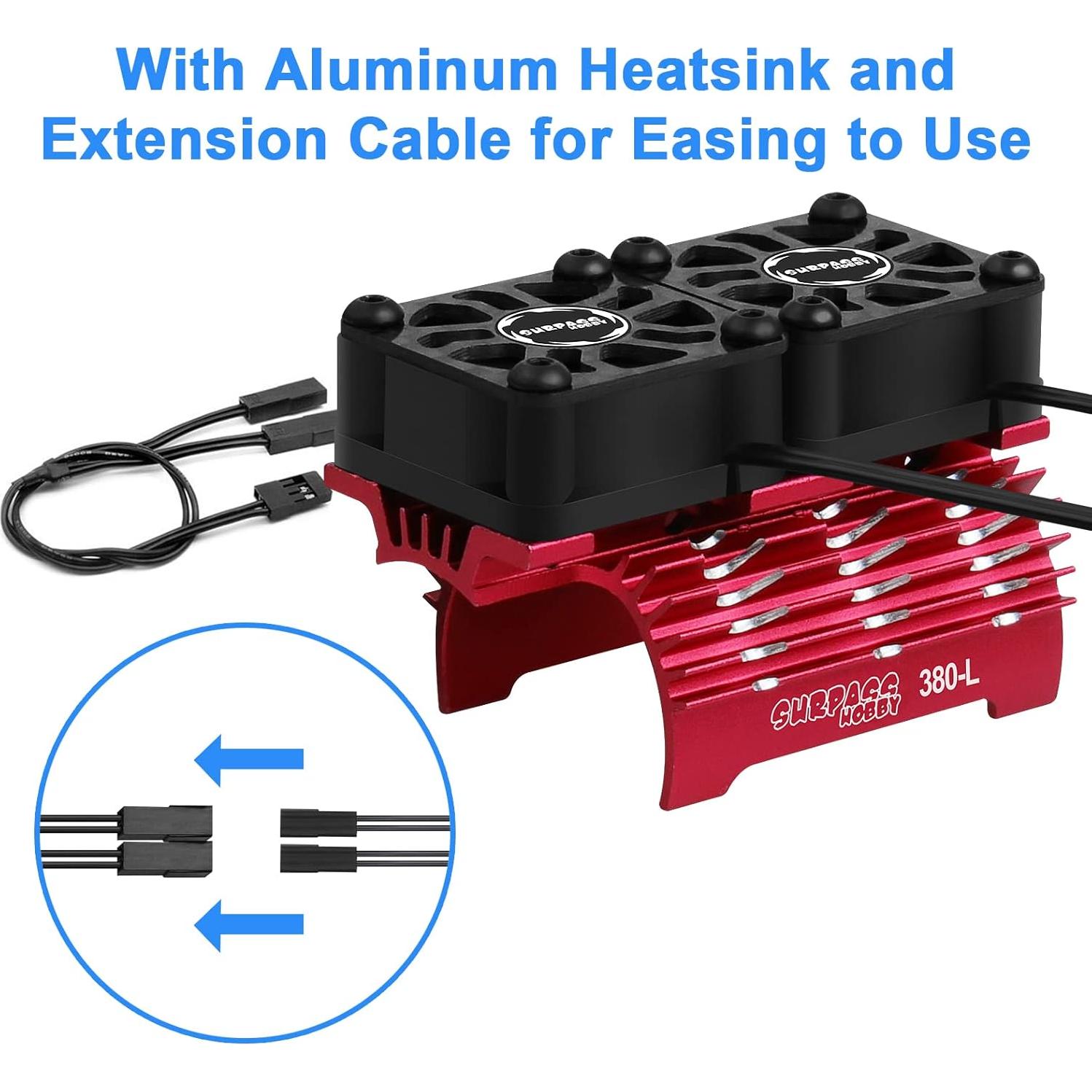 Ventiladores Dobles de Enfriamiento ARRAROWN 28mm para Motor RC