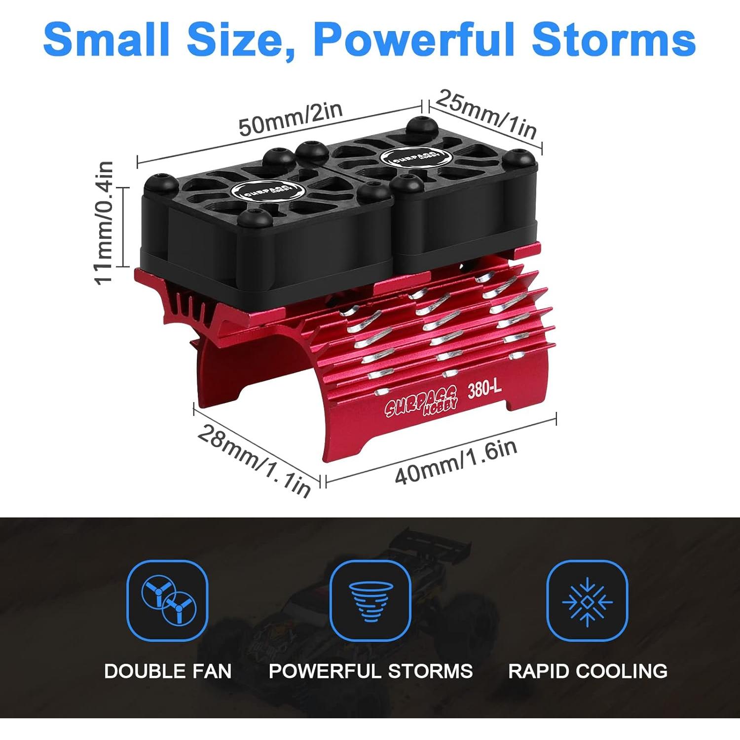 Ventiladores Dobles de Enfriamiento ARRAROWN 28mm para Motor RC