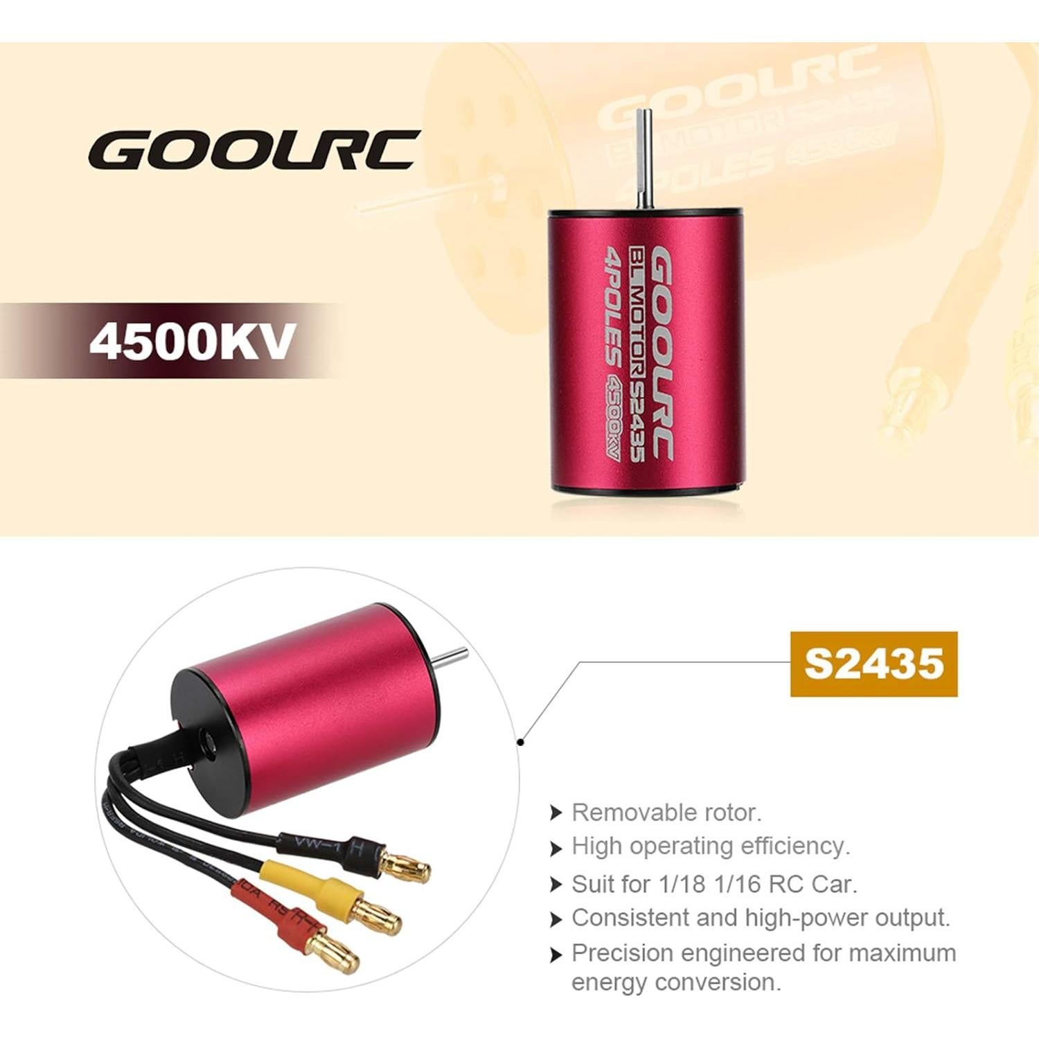 Combo Motor Sin Escobillas GoolRC S2435 4500KV + ESC S-25A + Servo 2.2kg