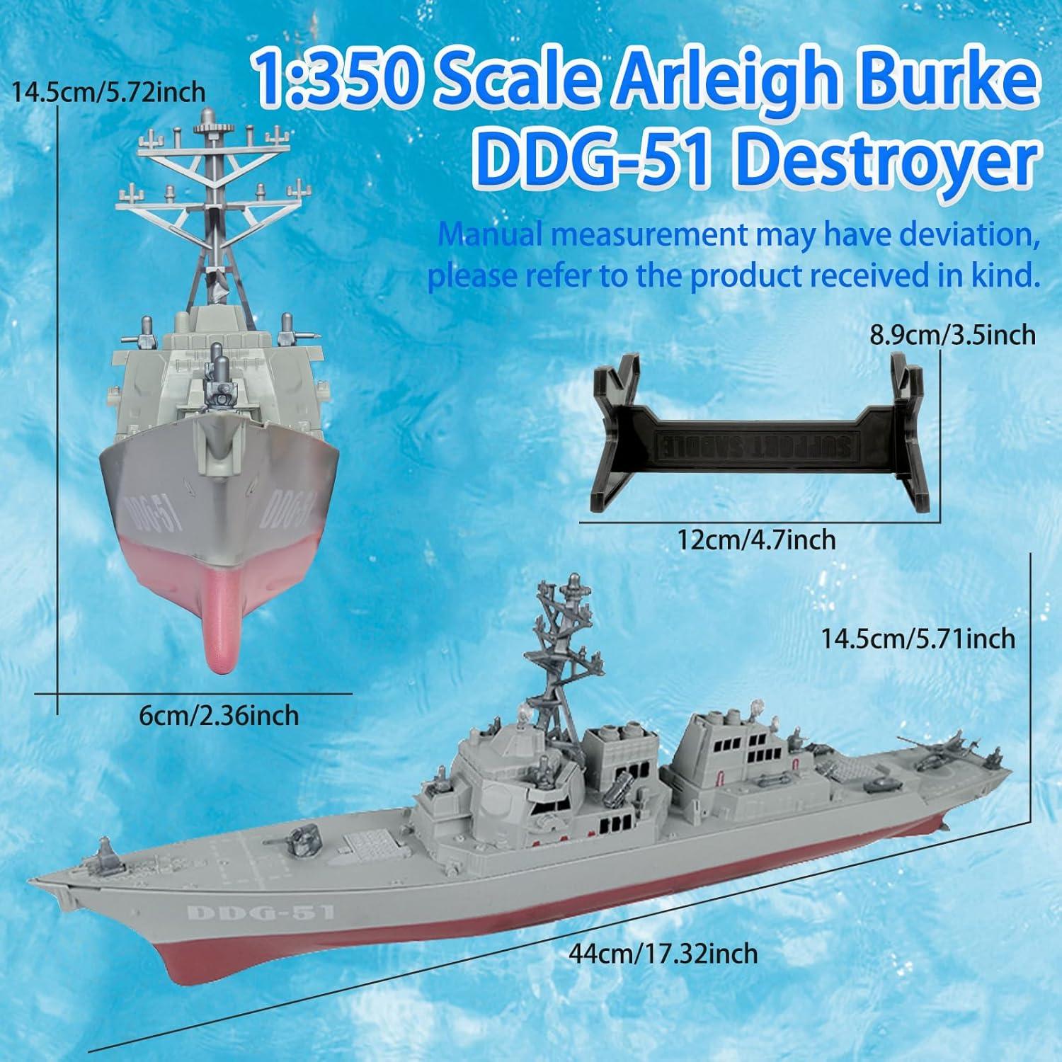 Modelo de Barco de Guerra OTONOPI USS Arleigh Burke 43 cm