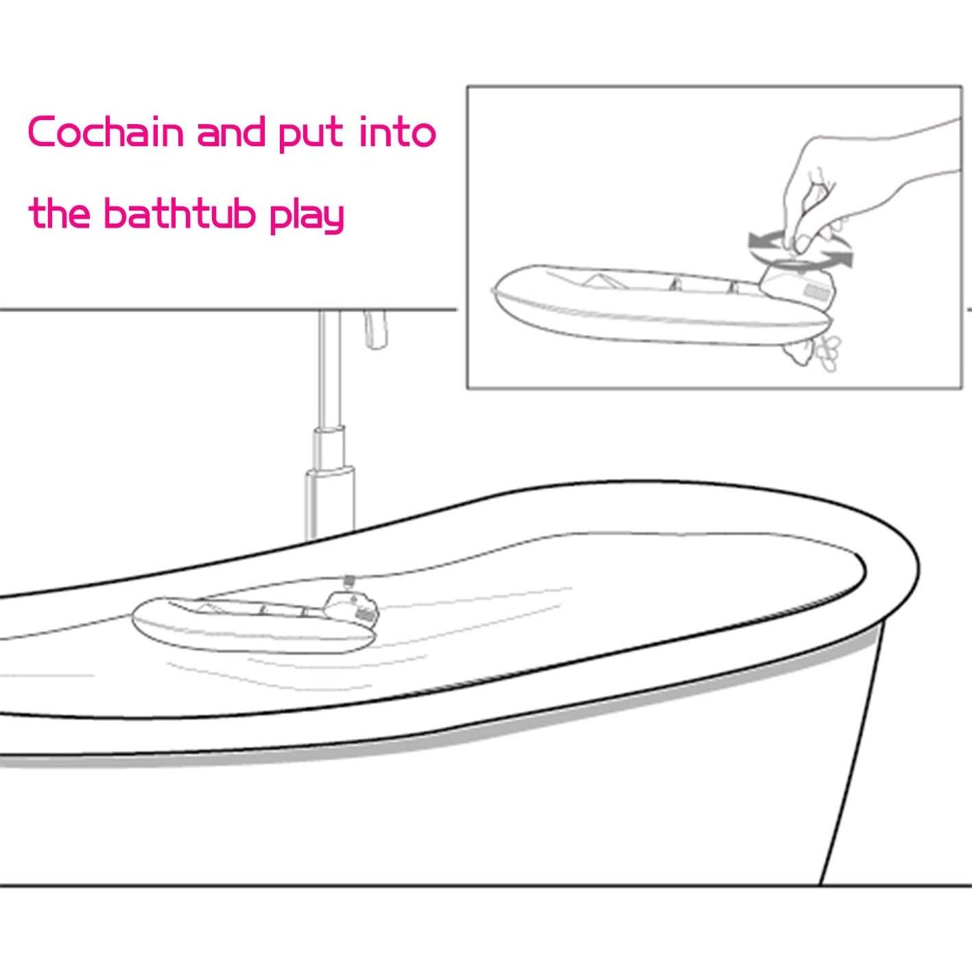 Juguete de Baño Barco de Cuerda Color Original - 12 Piezas