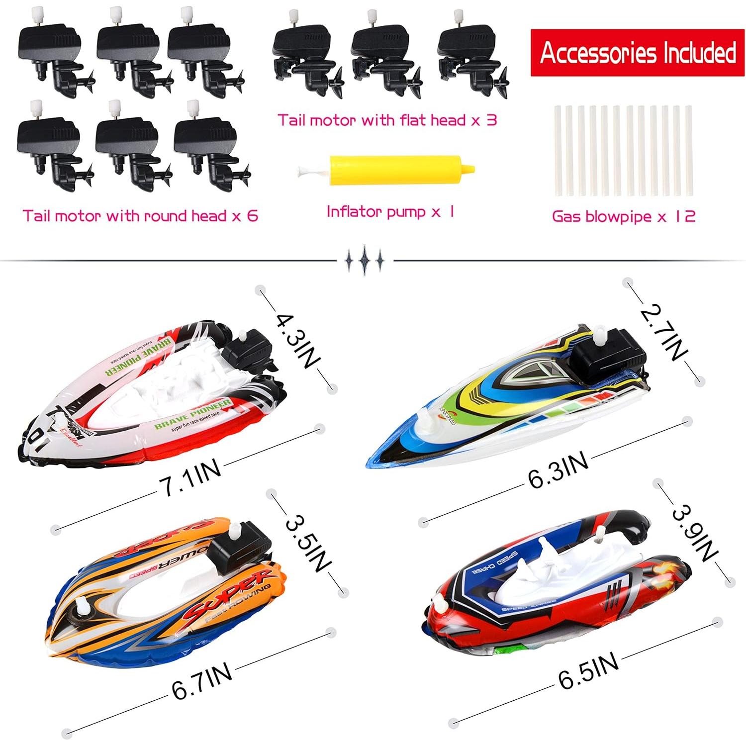 Juguete de Baño Barco de Cuerda Color Original - 12 Piezas