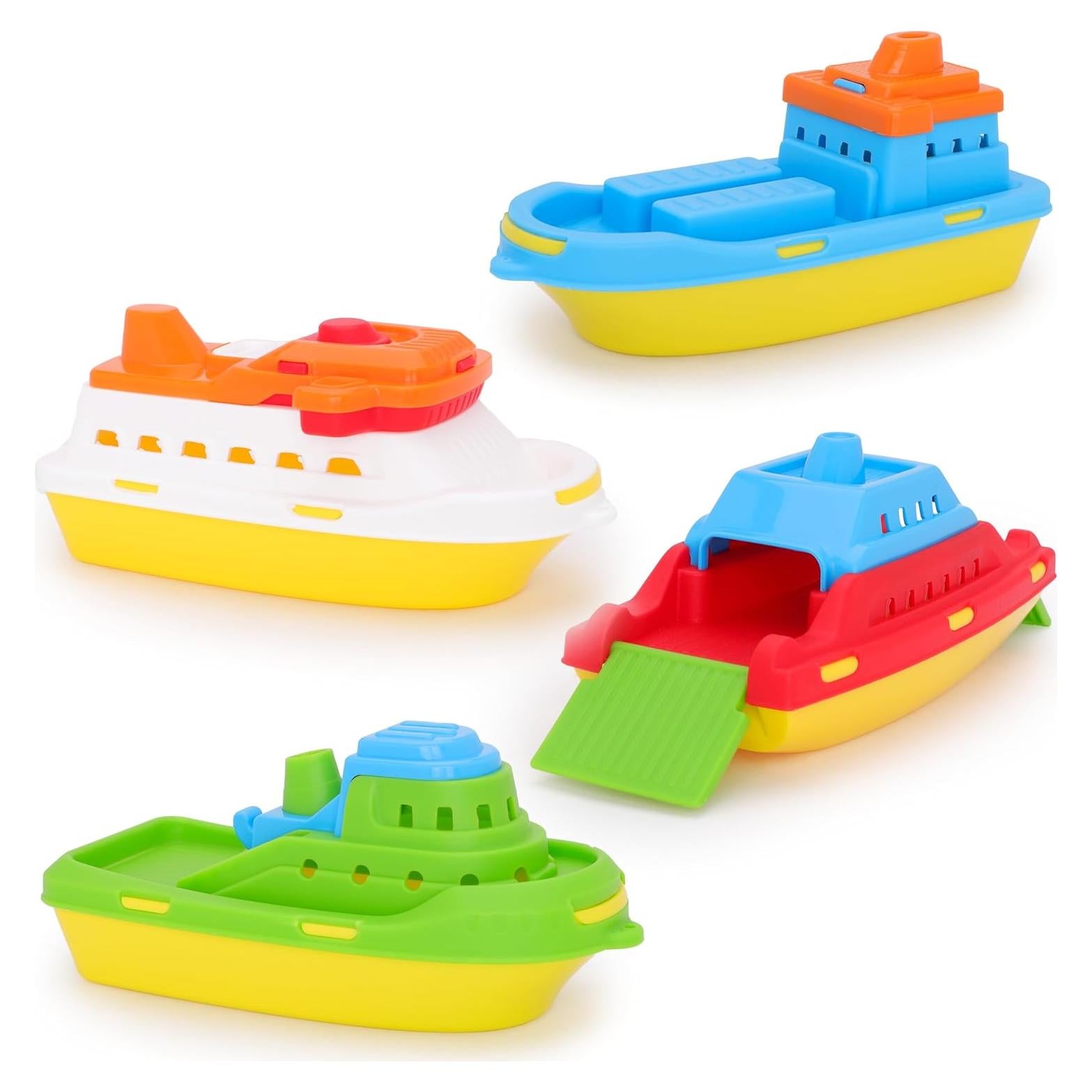 Pack de 4 Barcos de Juguete Toyland - Carga, Crucero, Pesca, Contenedor