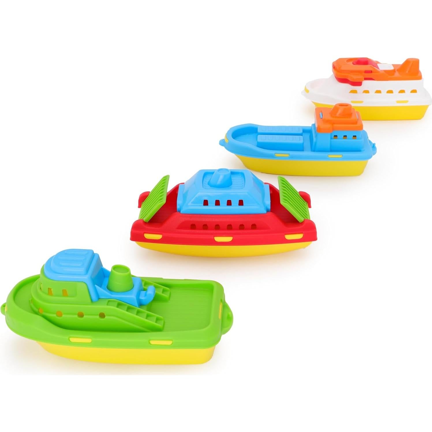 Pack de 4 Barcos de Juguete Toyland - Carga, Crucero, Pesca, Contenedor