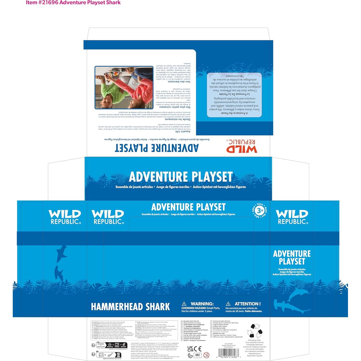 Juego de Aventura Wild Republic: Delfín y Tiburón Martillo