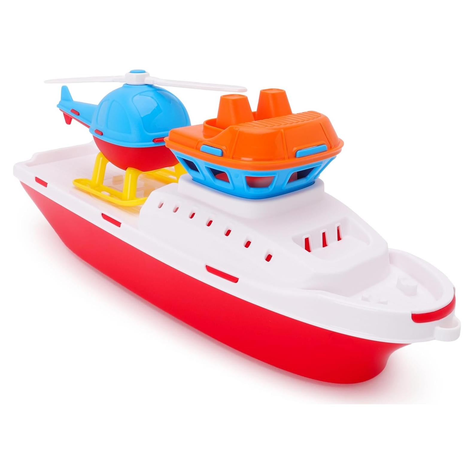 Juguete Flotante Toyland® Barco Remolcador con Helicóptero 42cm