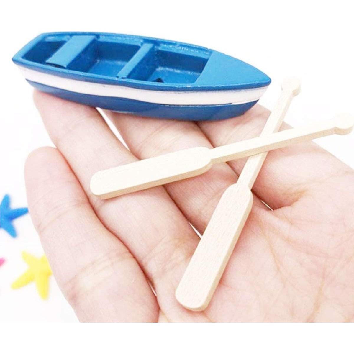 5 Piezas Mini Figuritas Barco de Pesca Decoración Resina