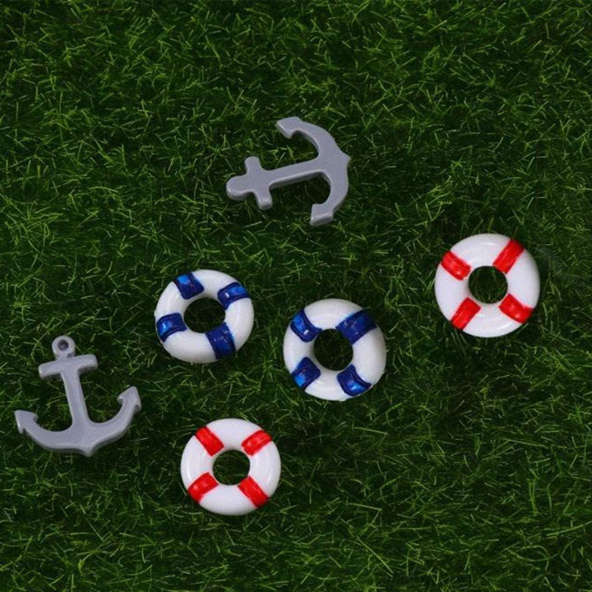 5 Piezas Mini Figuritas Barco de Pesca Decoración Resina