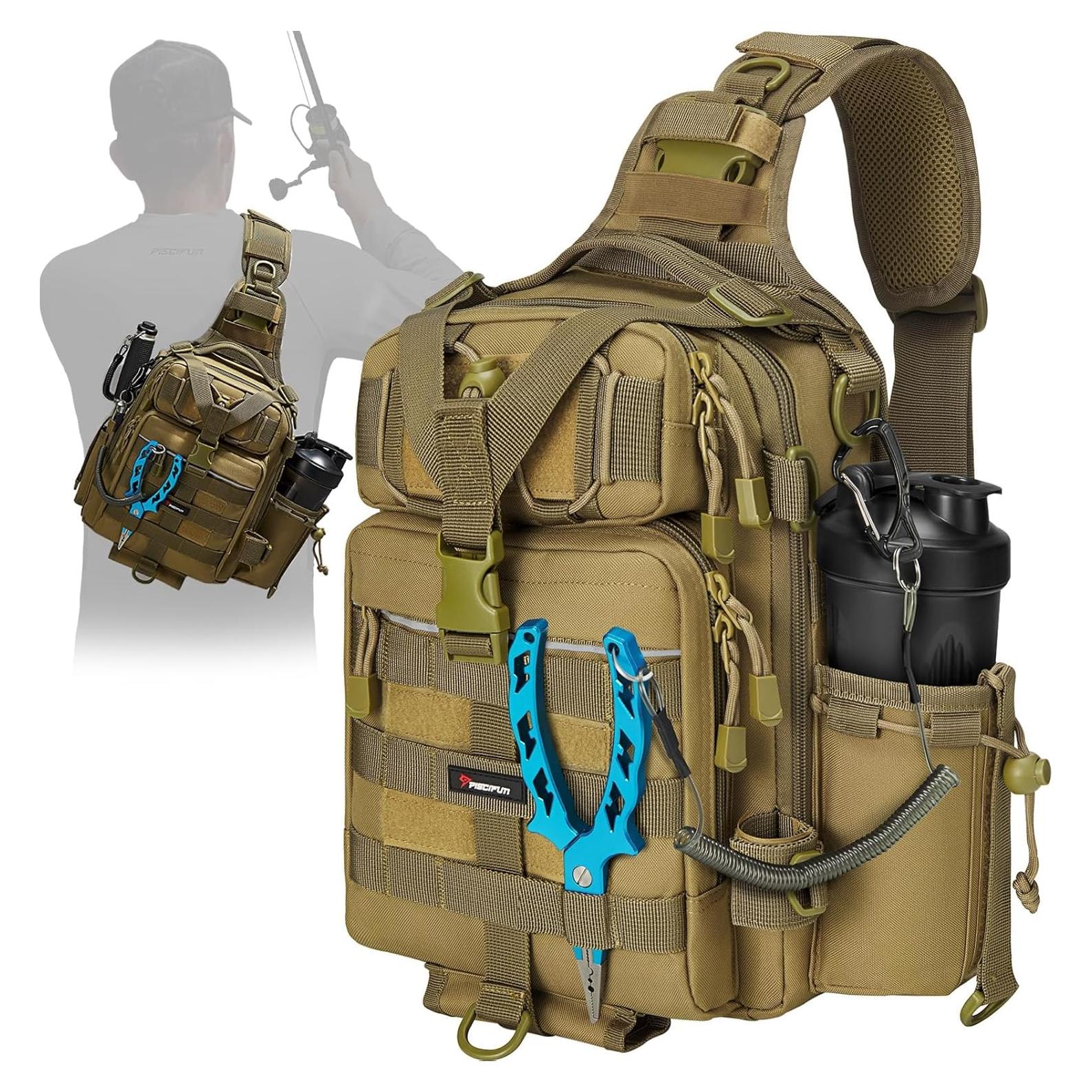 Bolsa de Pesca Piscifun Sling Caqui 30x21x10 cm Resistente