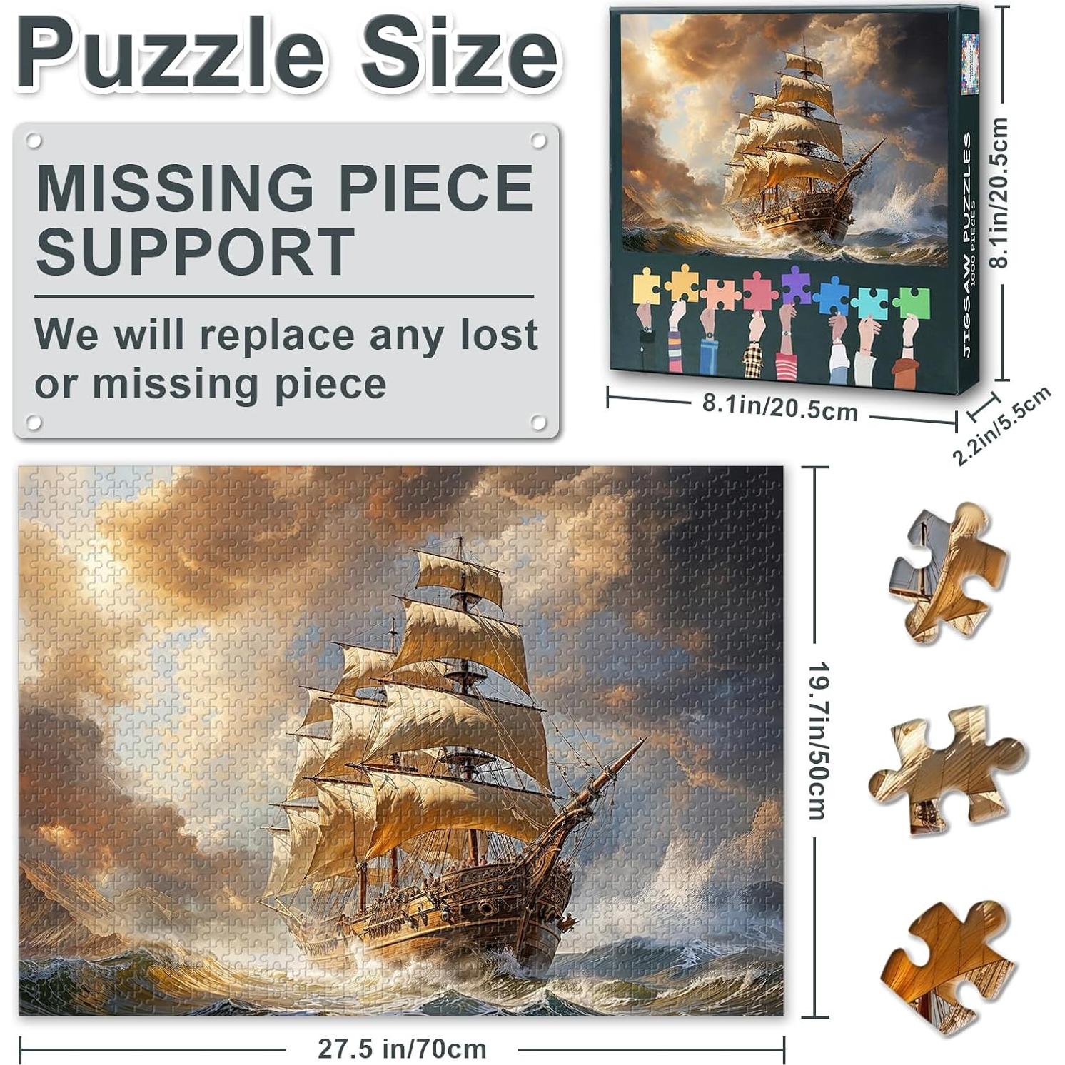 Rompecabezas Náuticos Mogyn 1000 Piezas 70x50 cm Barco Antiguo