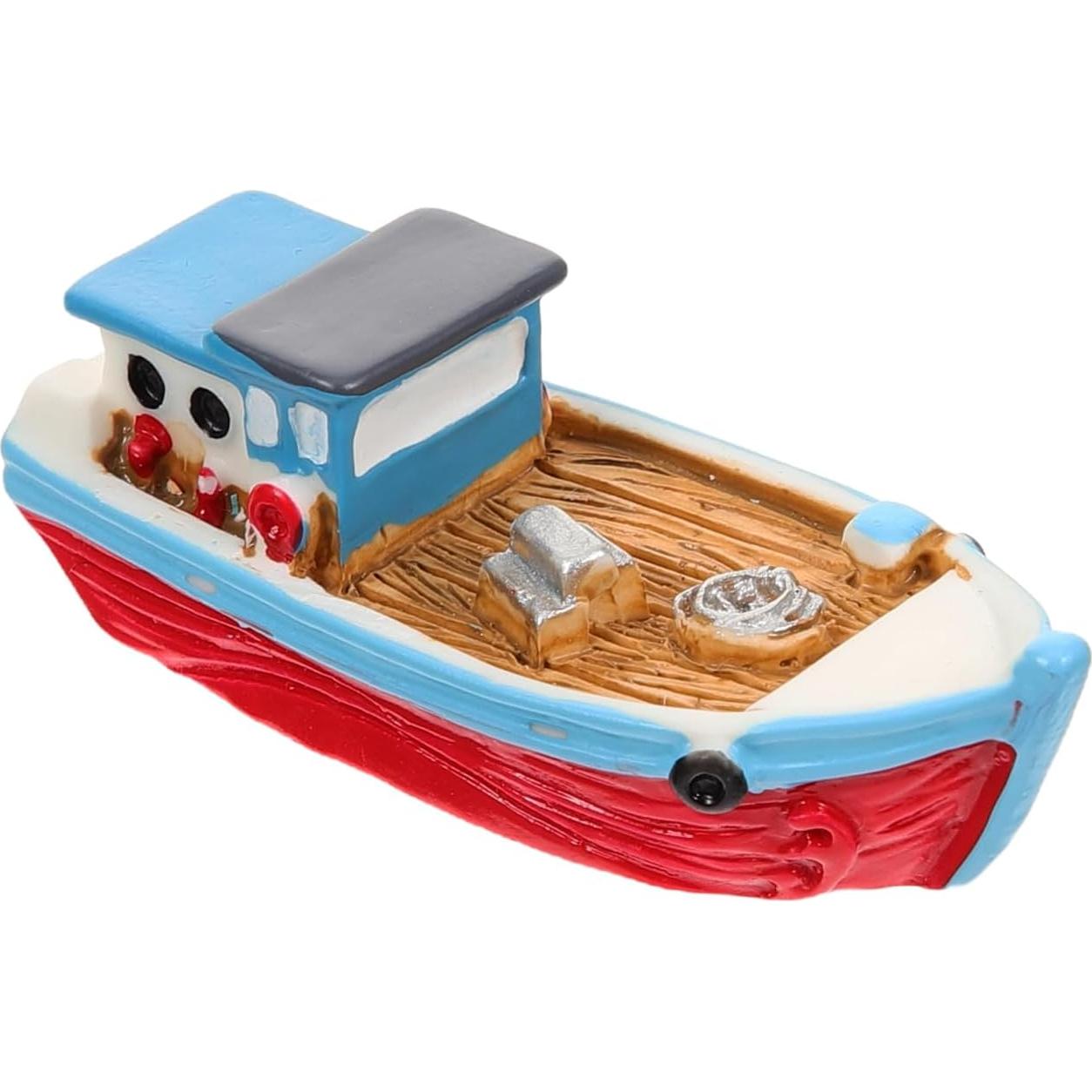 Barco de Pesca Miniatura de Resina Ibasenice 5.28x1.98 cm