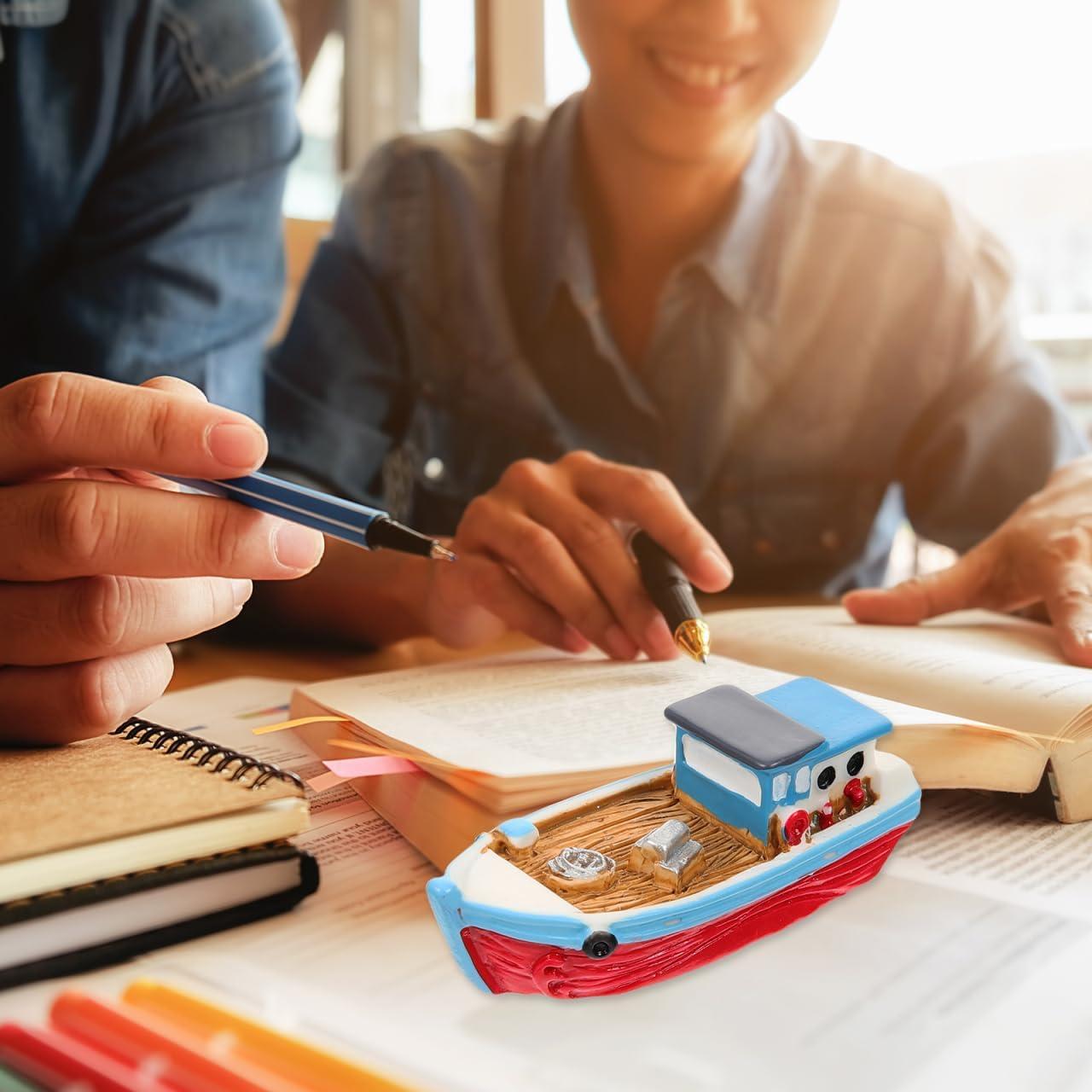 Barco de Pesca Miniatura de Resina Ibasenice 5.28x1.98 cm