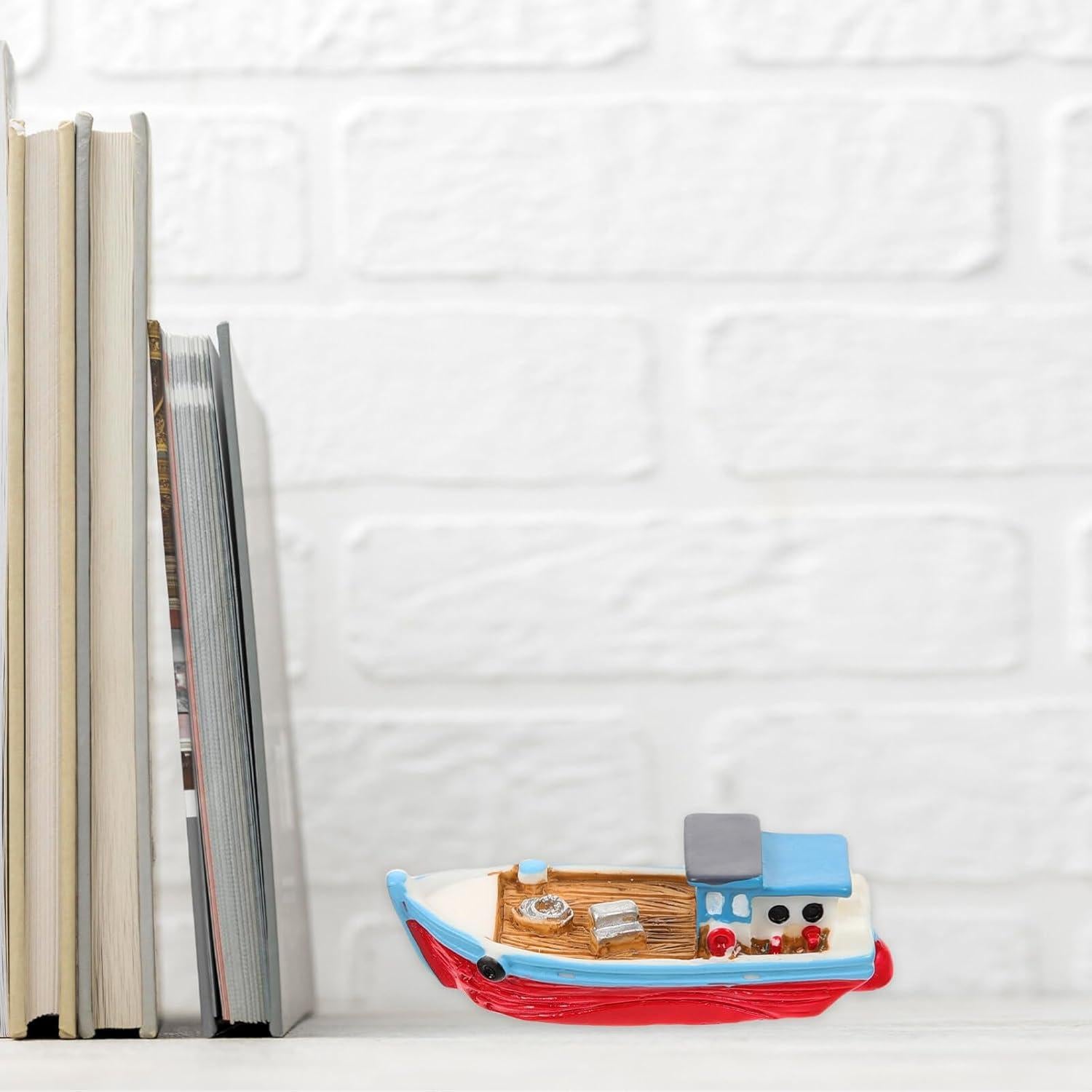 Barco de Pesca Miniatura de Resina Ibasenice 5.28x1.98 cm