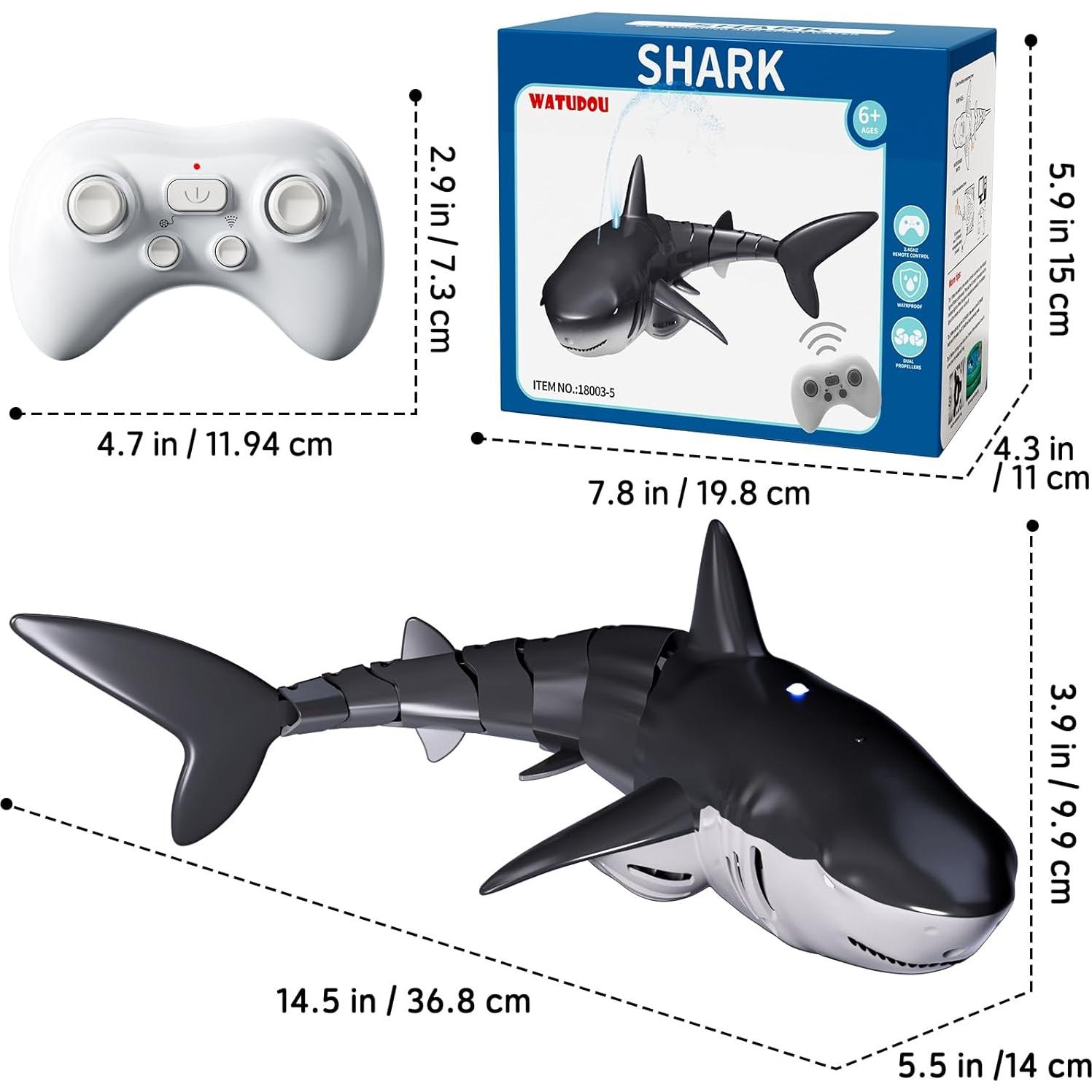 Juguete Tiburón RC WATUDOU 36.8x14x9.9cm para Niños