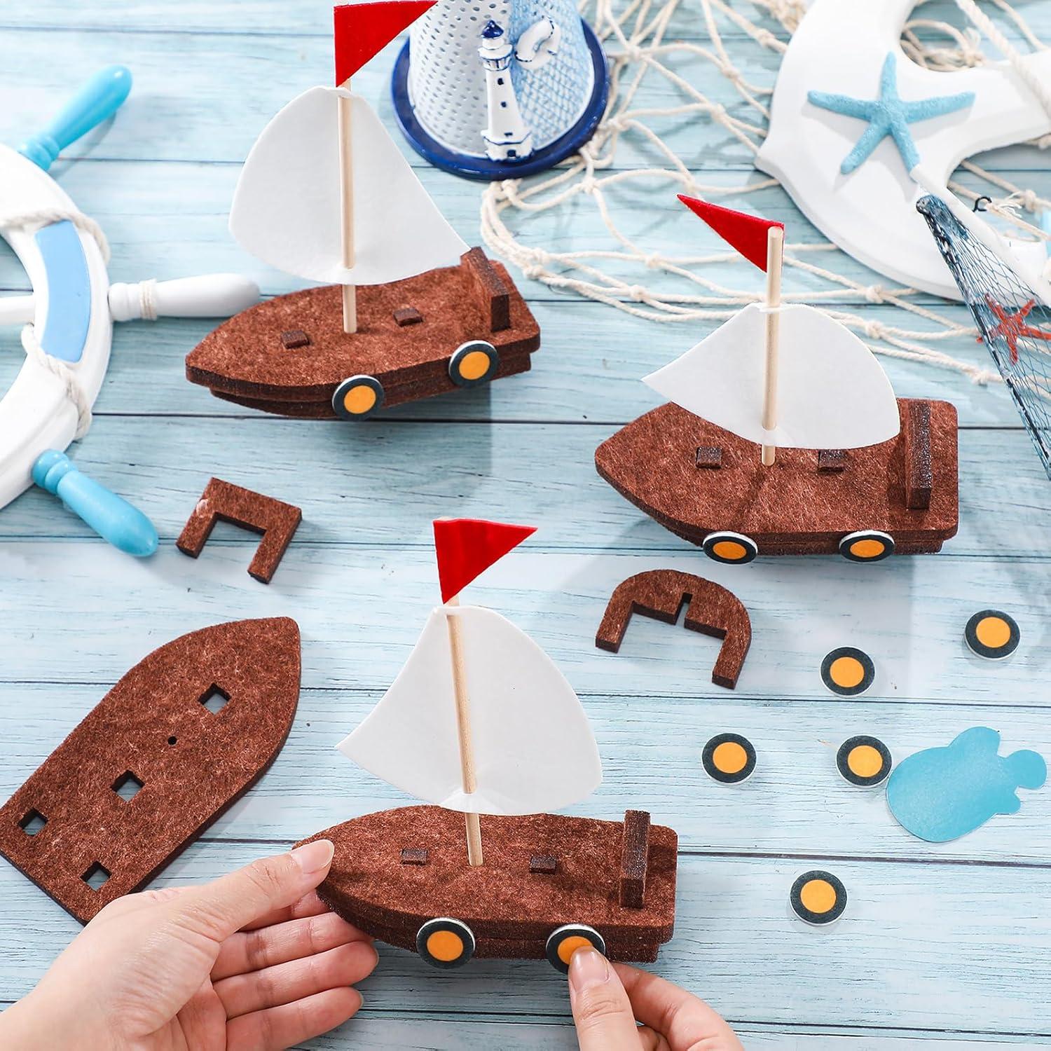 Kit de Artesanía Barco Flotante 3D Hahafelt 24 Piezas DIY