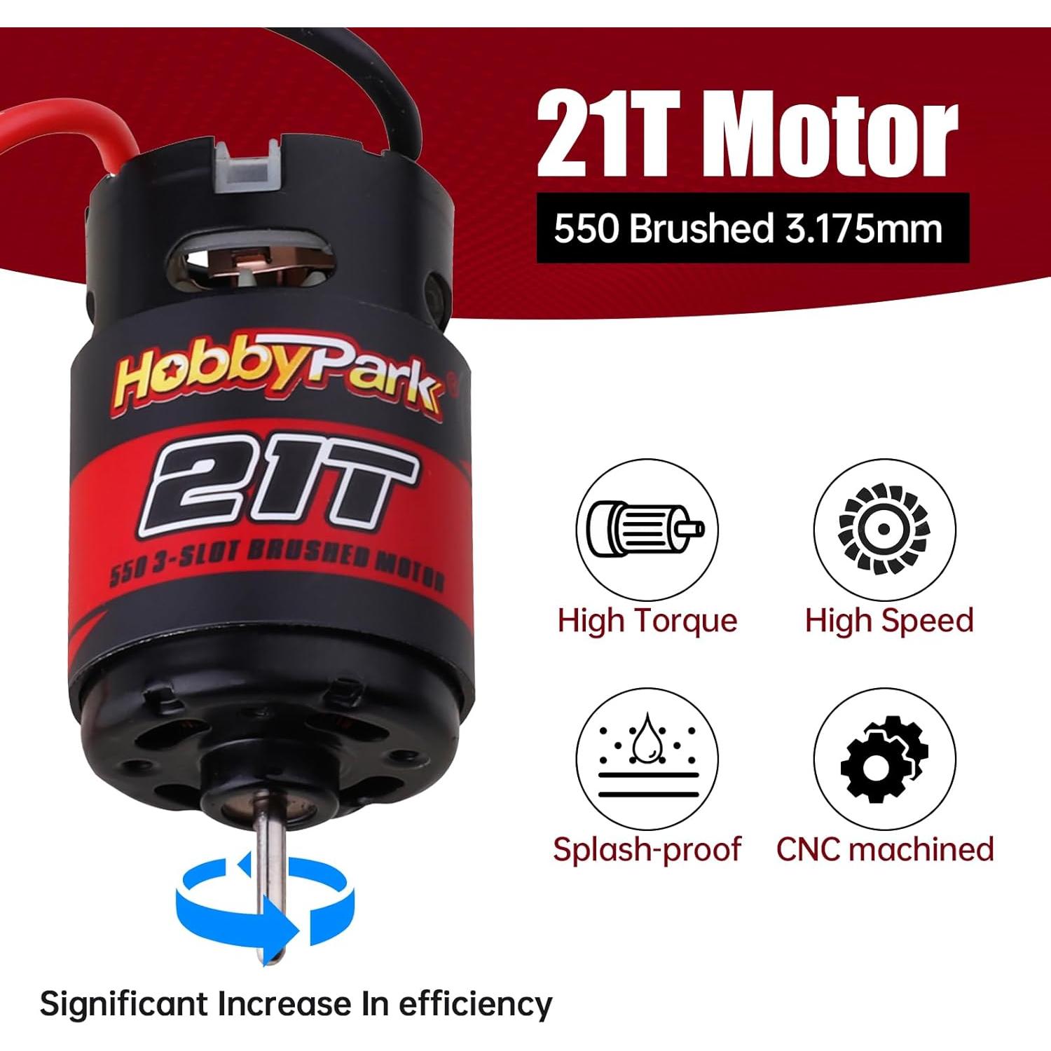 Motor Hobbypark 550 21T con disipador para RC 1/10