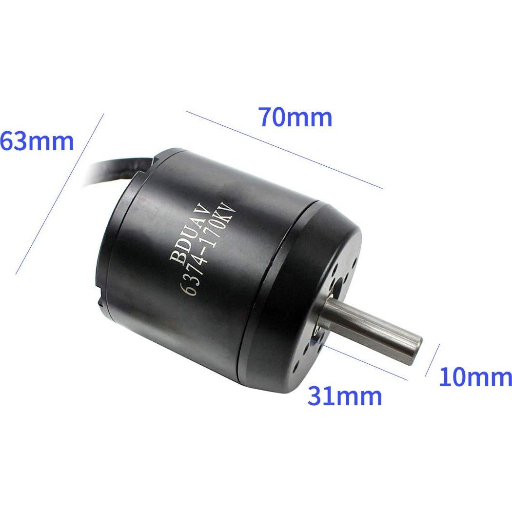 Motor Sin Escobillas Mingchuan 6374 170KV 2800W 24V/36V