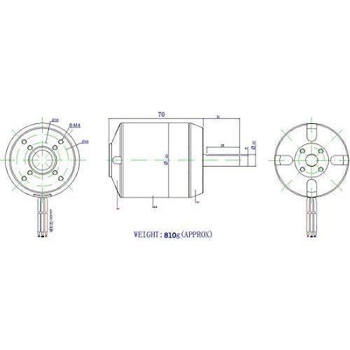 Motor Sin Escobillas Mingchuan 6374 170KV 2800W 24V/36V