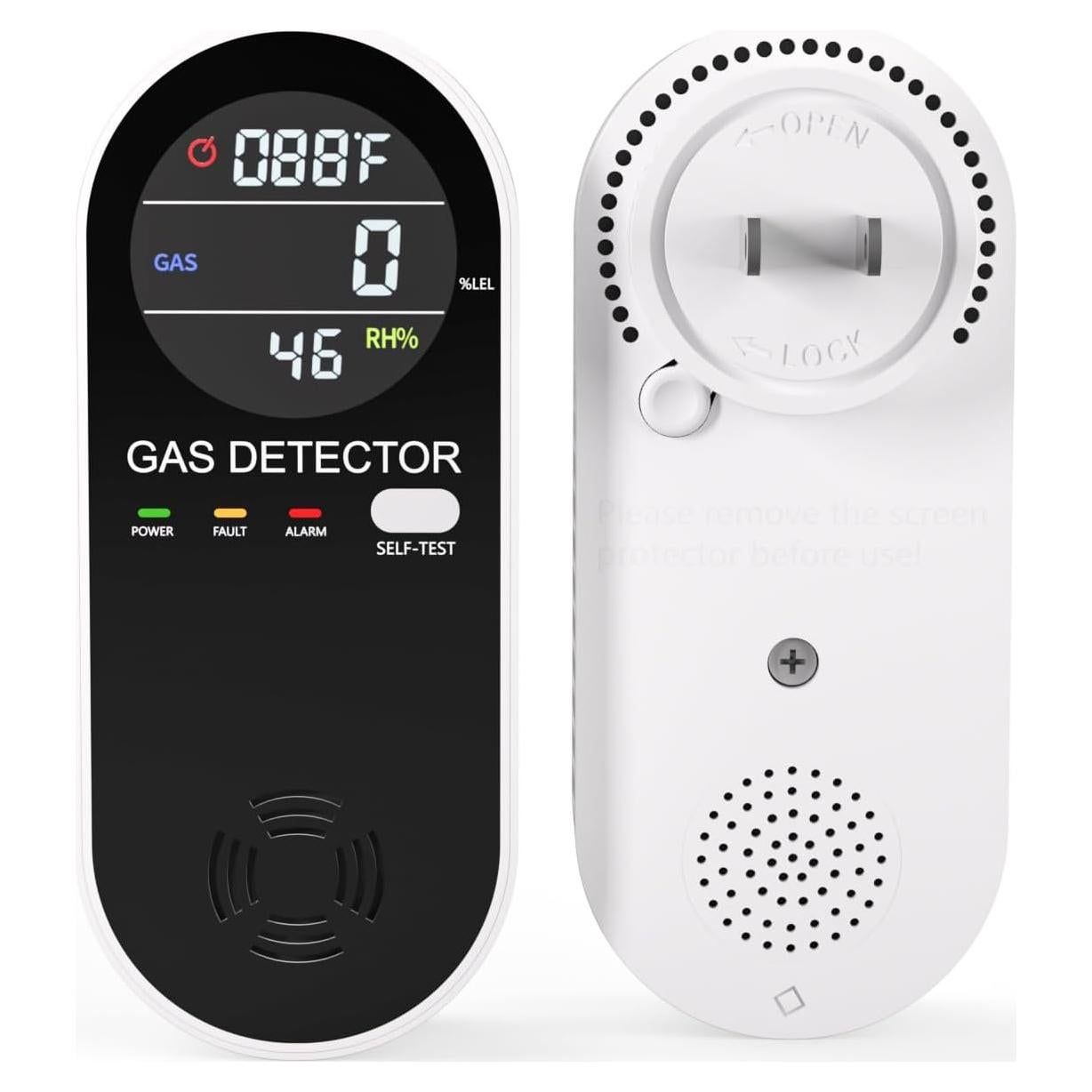 Detector de Gas TEYUAN KH107 3 en 1 con Alarma y Pantalla LED