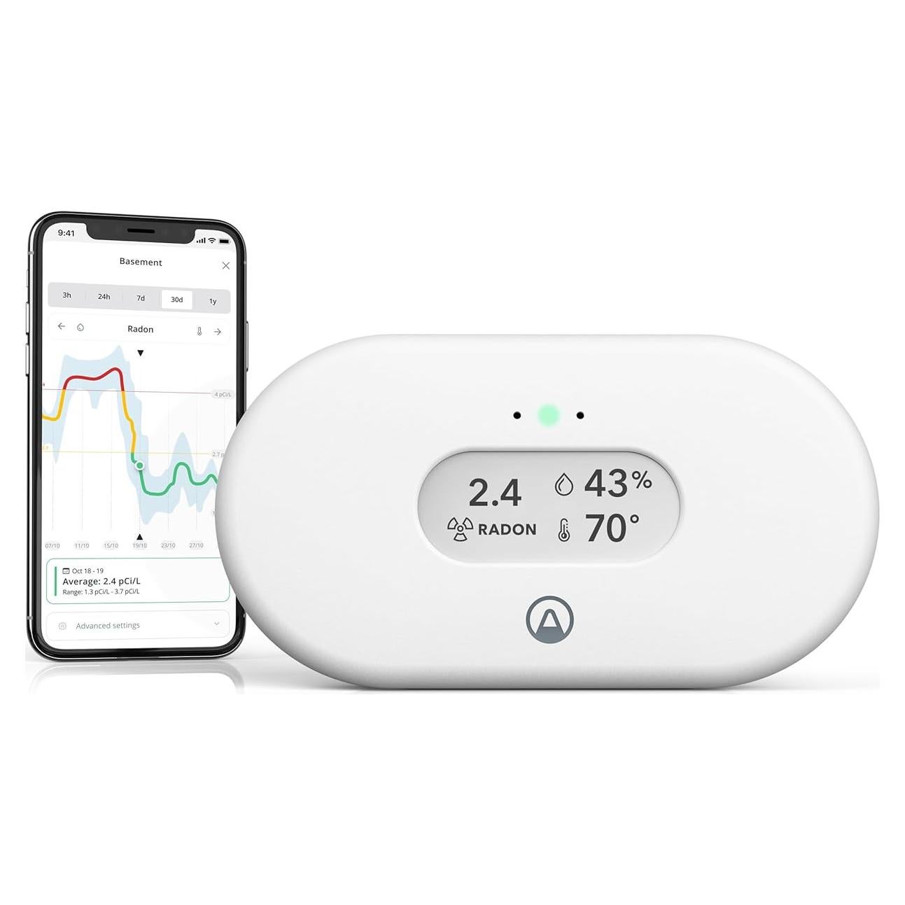Airthings Vista Radón - Monitor de Radón y Humedad WiFi