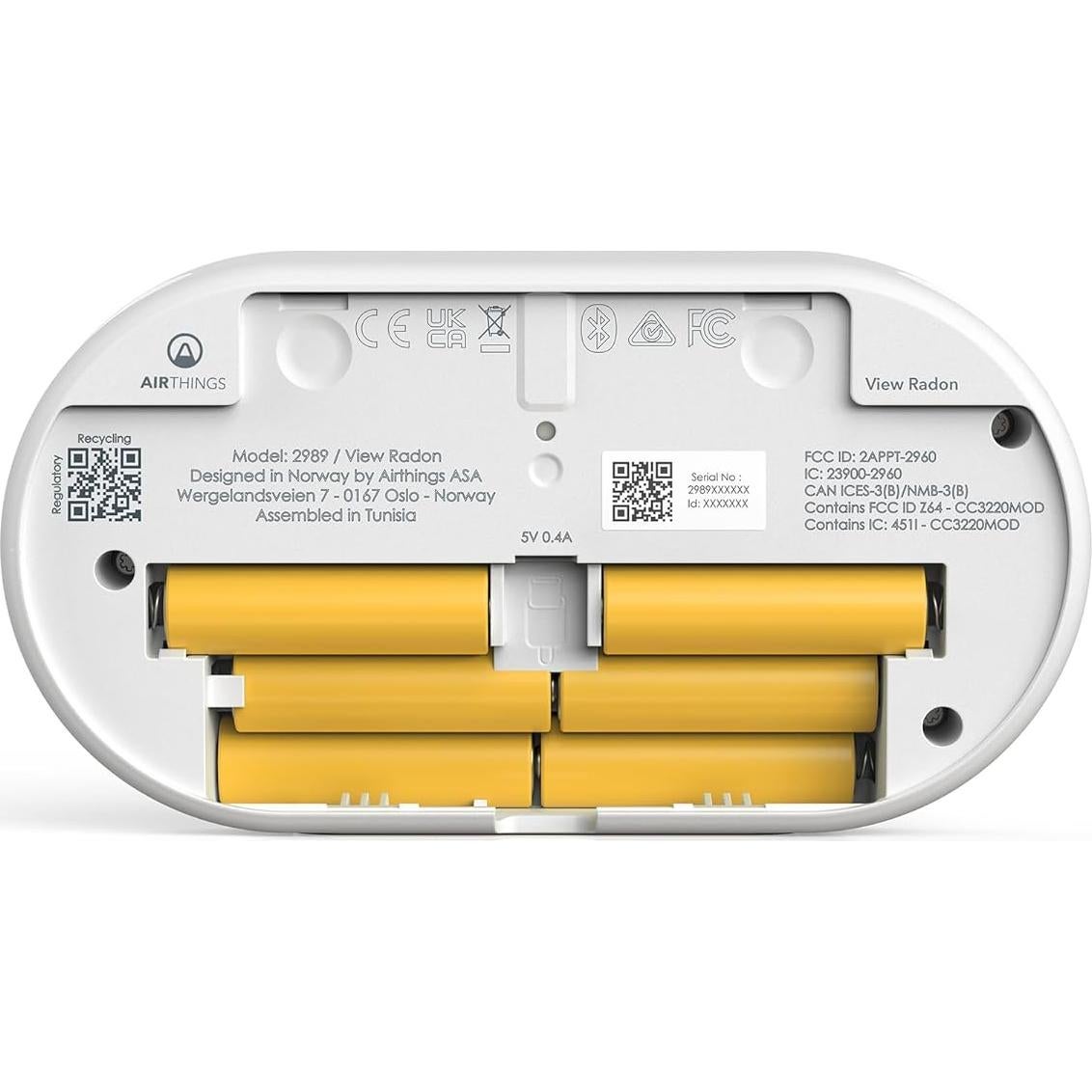 Airthings Vista Radón - Monitor de Radón y Humedad WiFi