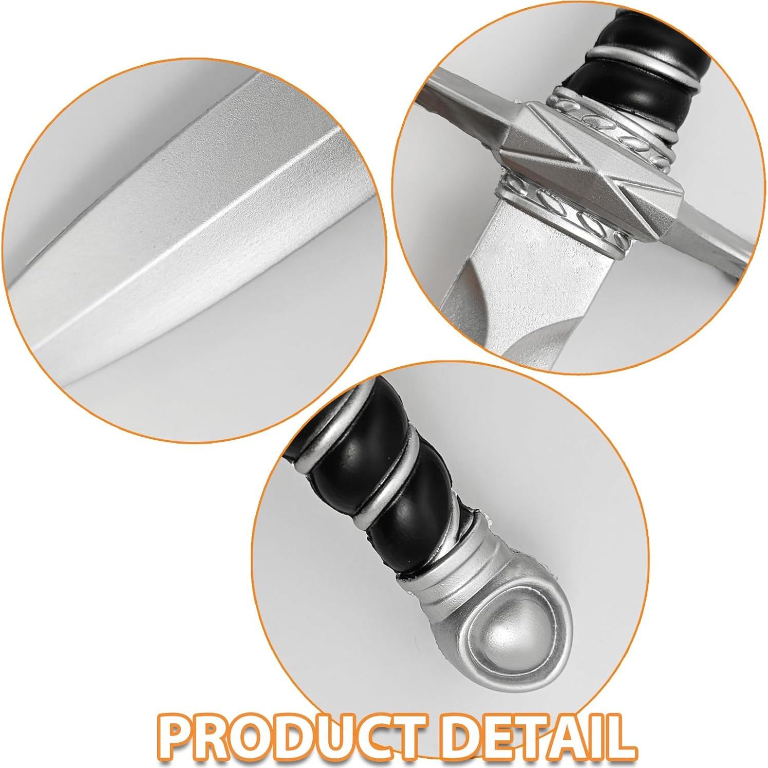 Espada de Cosplay Medieval 38 cm Espuma PU Plateada