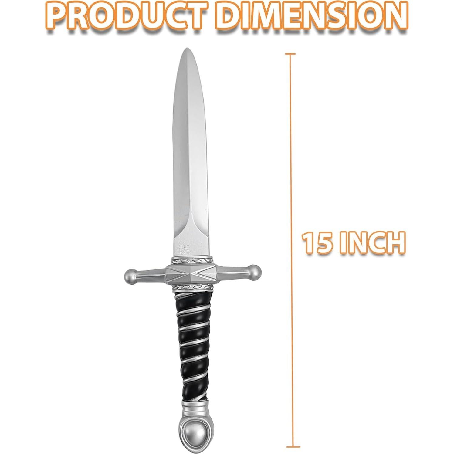 Espada de Cosplay Medieval 38 cm Espuma PU Plateada