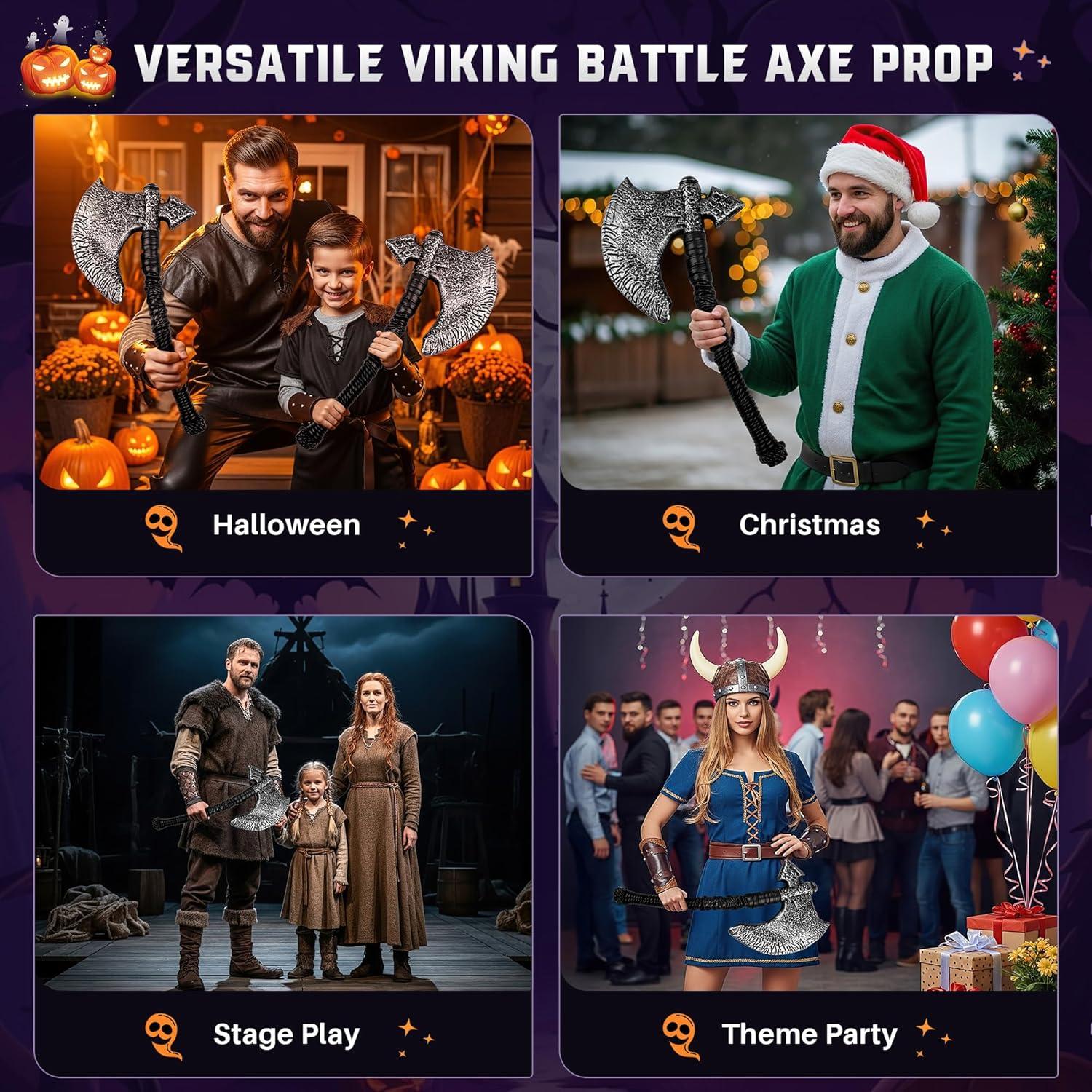 Hacha Vikinga de Juguete 47 cm - Prop de Cosplay Halloween