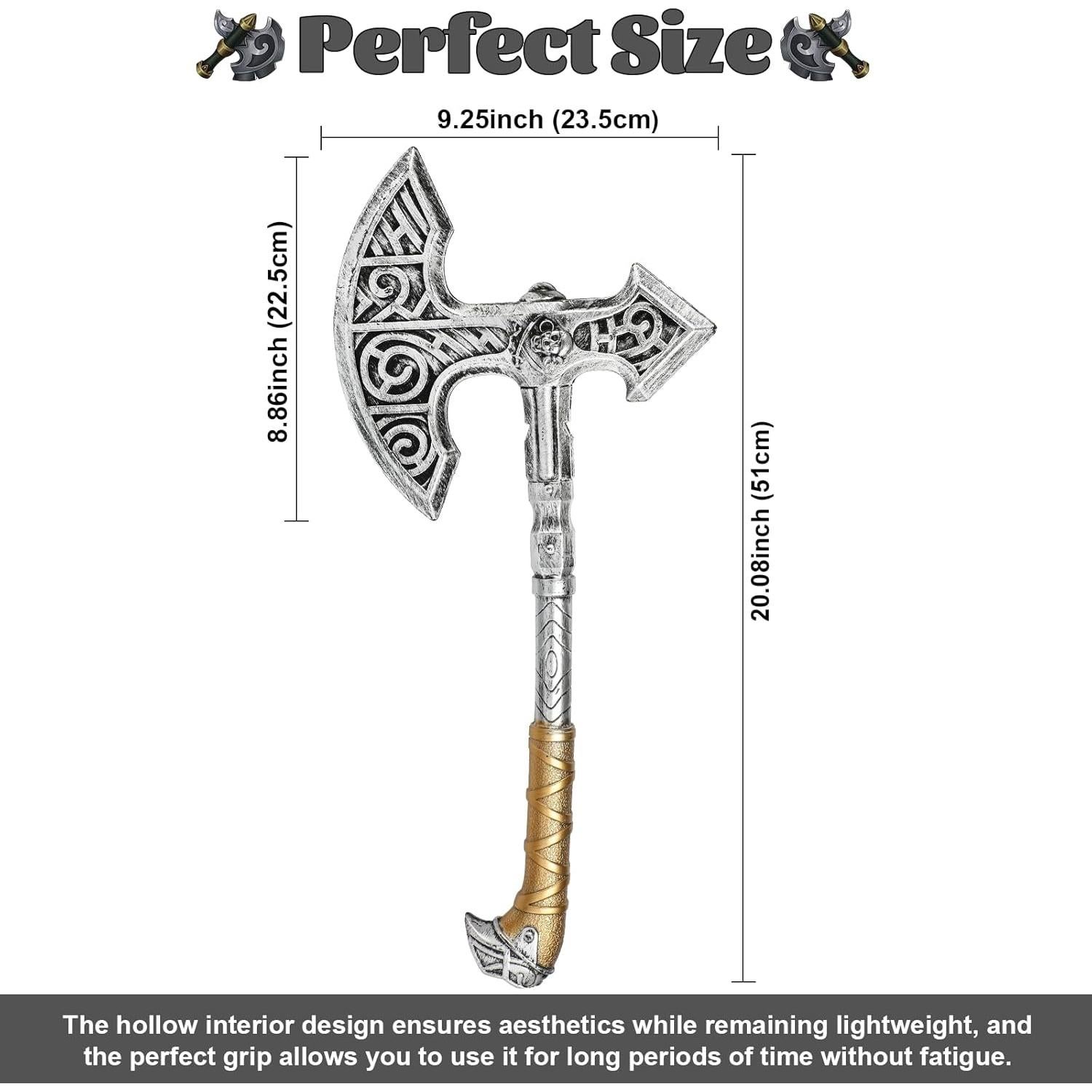 Hacha de Juguete Vikingo de Plástico 51cm - Accesorio de Disfraz