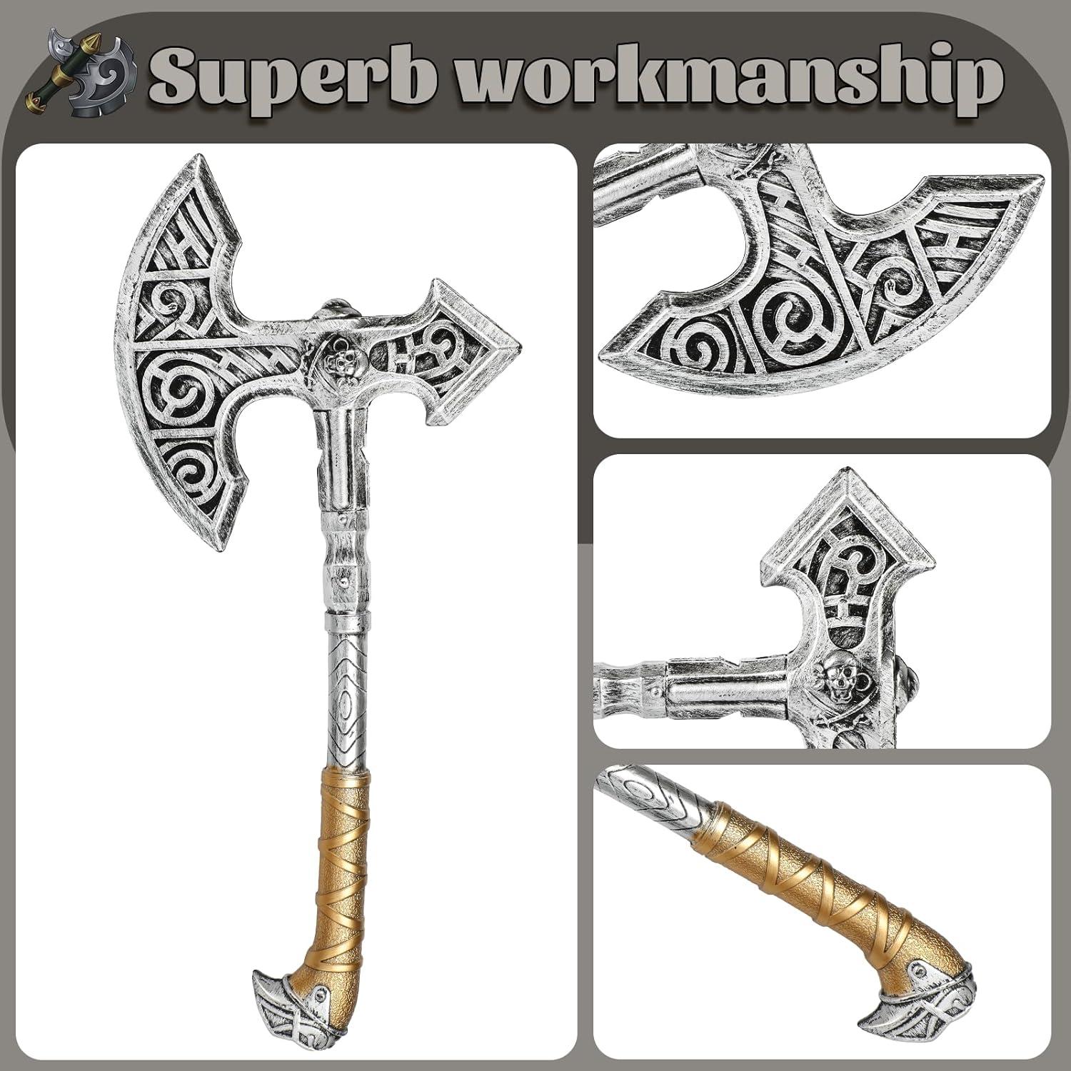 Hacha de Juguete Vikingo de Plástico 51cm - Accesorio de Disfraz