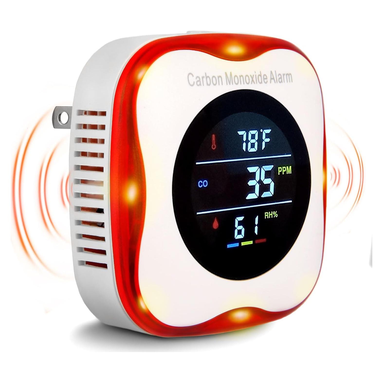 Detector de Monóxido de Carbono Vzmcov KH105 Plug-in con Pantalla