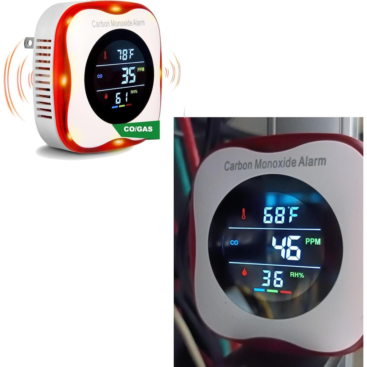 Detector de Monóxido de Carbono Vzmcov KH105 Plug-in con Pantalla