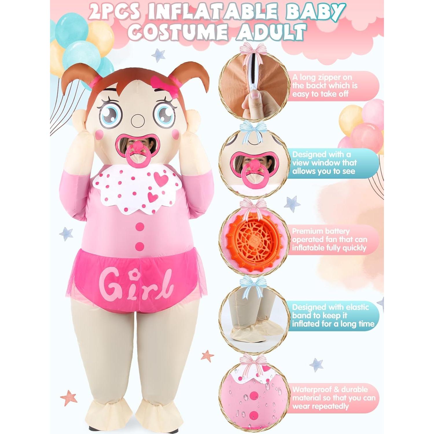 Disfraz Inflable de Bebé para Adultos Wabolay - Revelación de Género