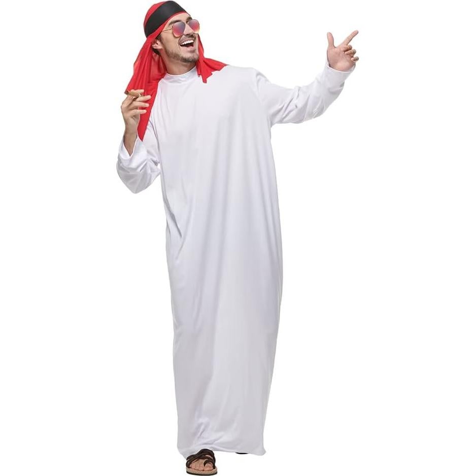 Disfraz Árabe para Hombre FantastCostumes Túnica Blanca