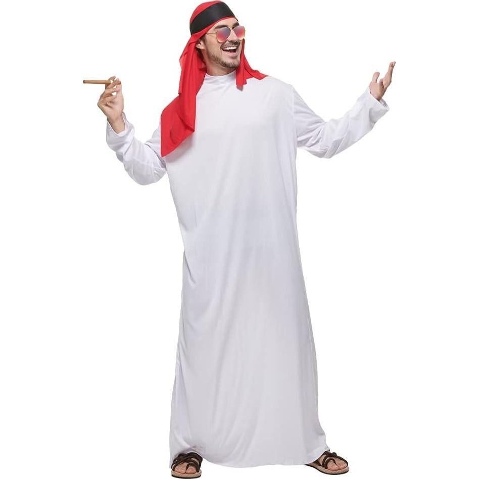 Disfraz Árabe para Hombre FantastCostumes Túnica Blanca