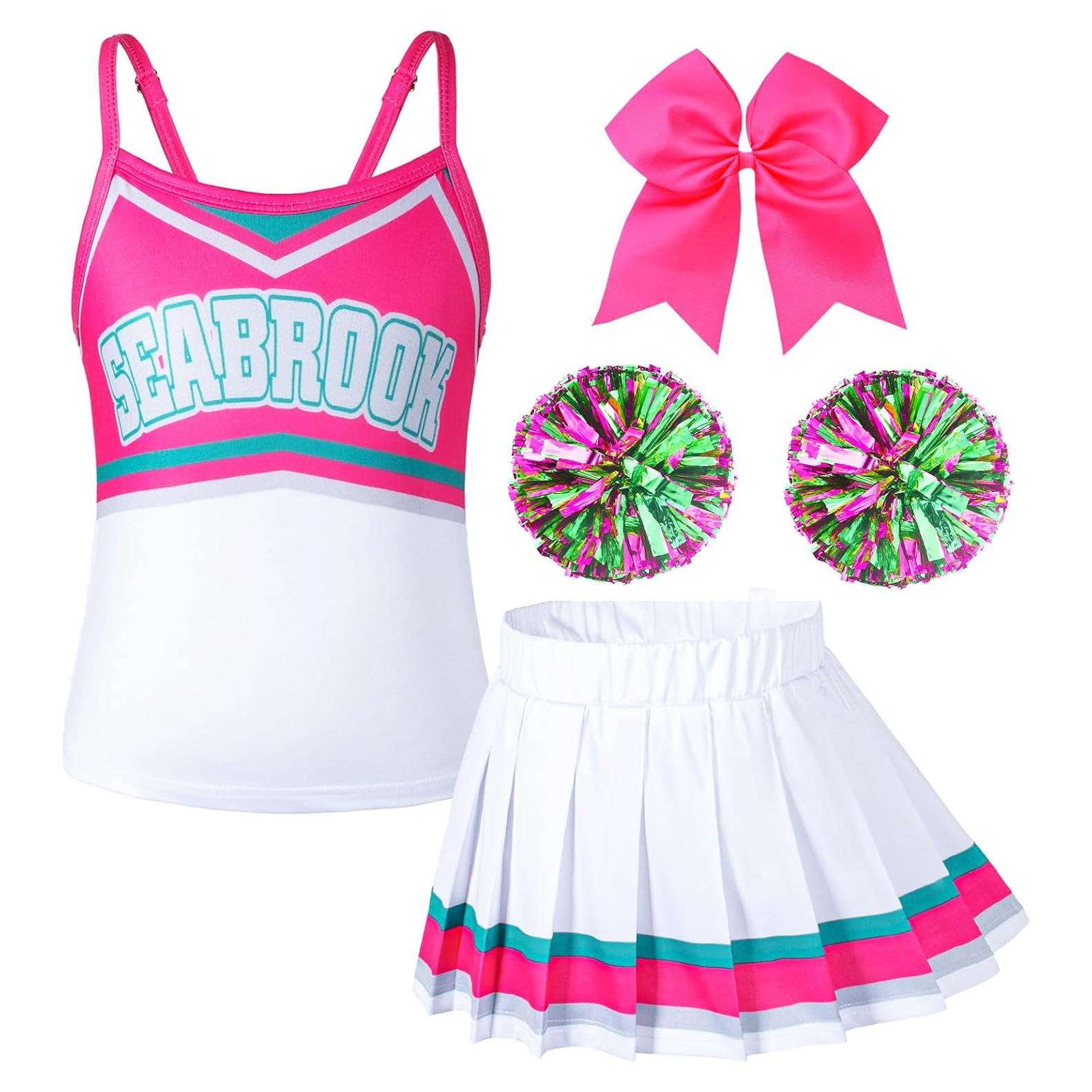 Disfraz de Animadora para Niñas 3-14 Años - Rosa con Pompones