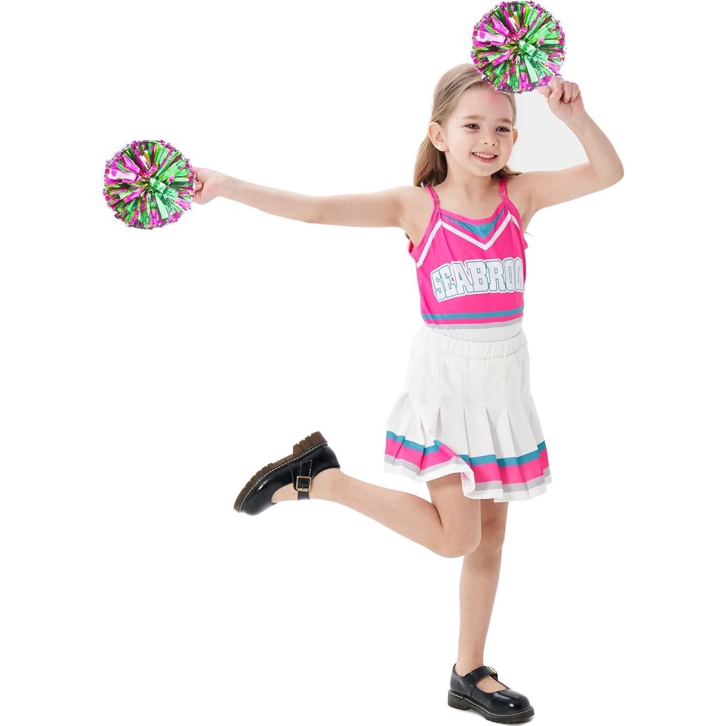Disfraz de Animadora para Niñas 3-14 Años - Rosa con Pompones