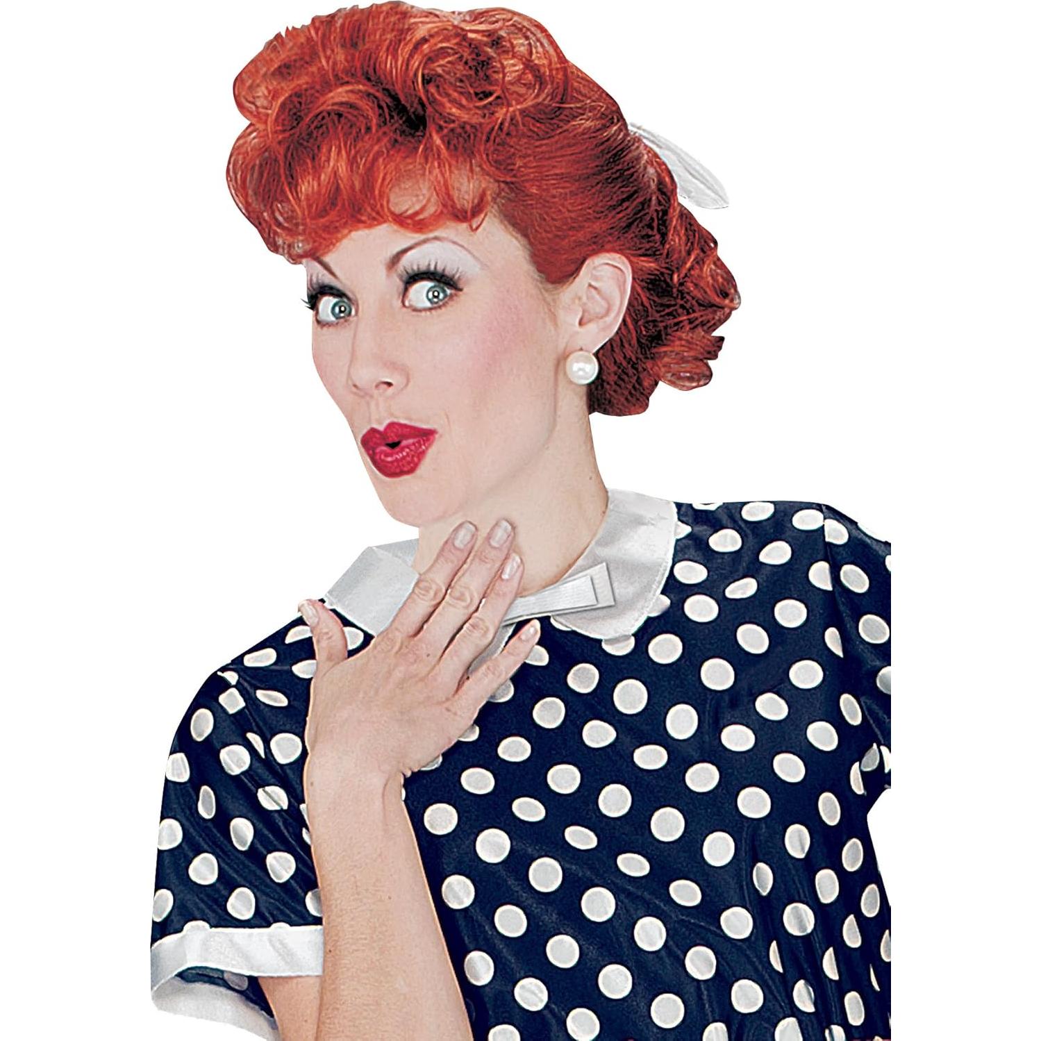 Peluca I Love Lucy Roja Talla Única Adulto