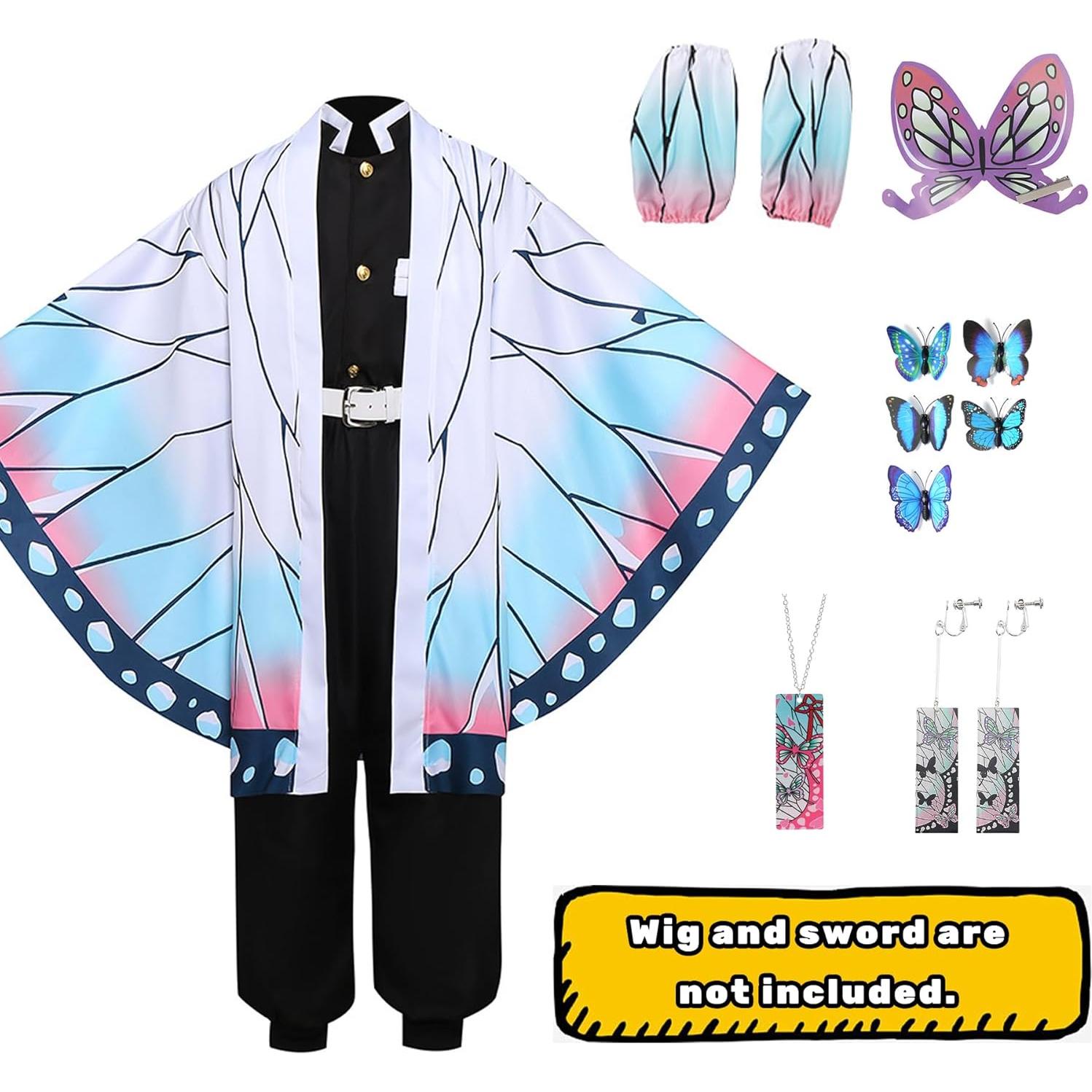 Disfraz de Halloween Kimono Japonés Anime para Adultas 8 Piezas