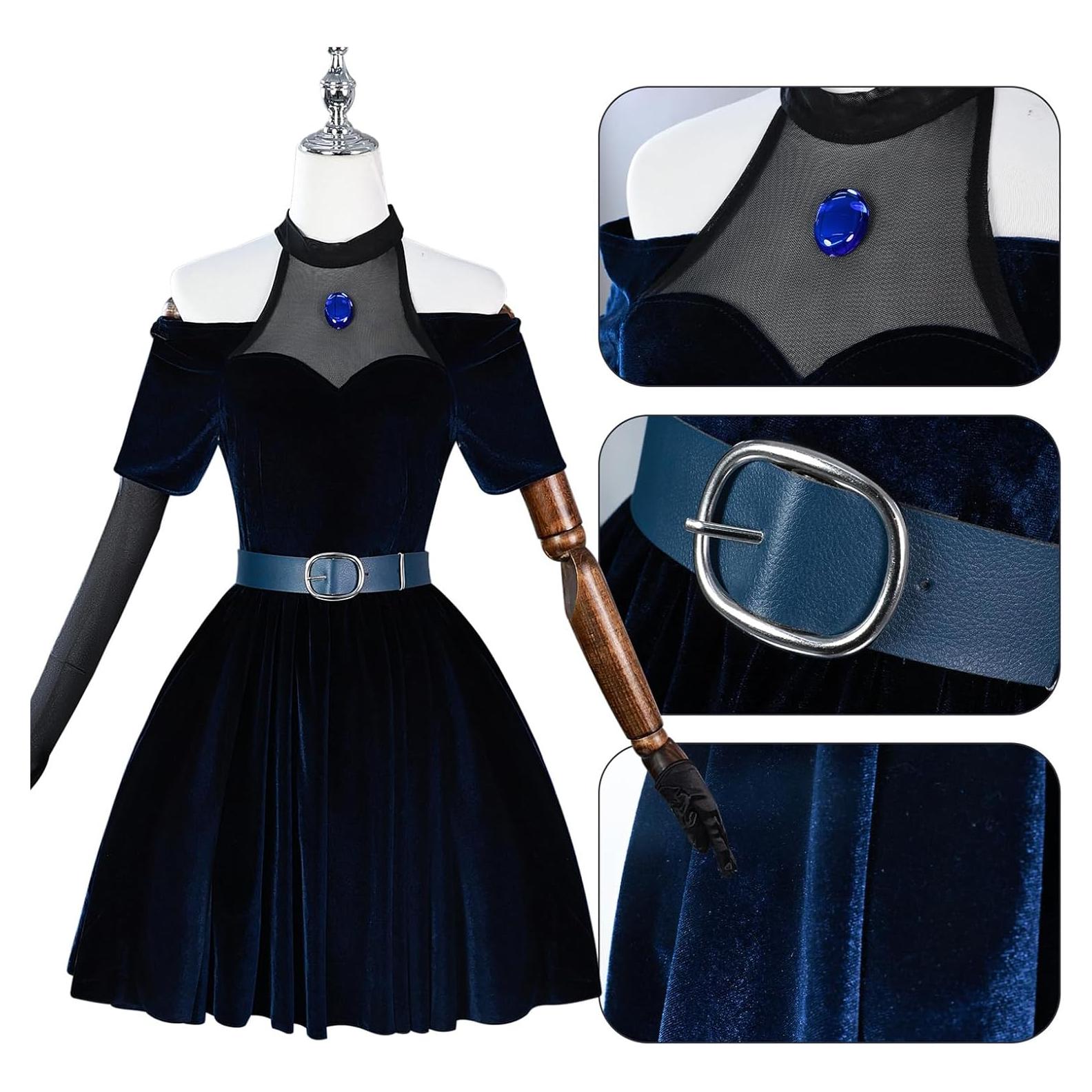 Vestido de Terciopelo para Mujeres Halloween Conjunto Completo